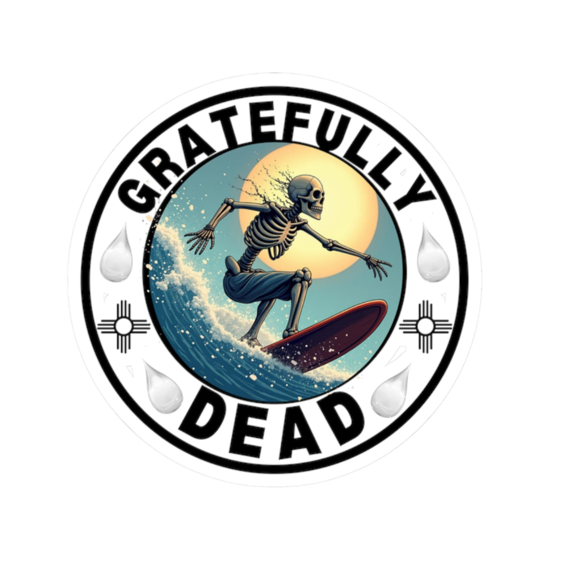 Gratefully Dead Skeleton Surfer - Stickers