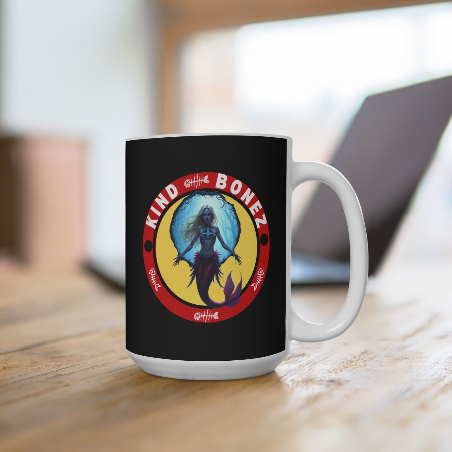 KIND BONEZ - Mermaid Skeleton Coffee Mug 15oz