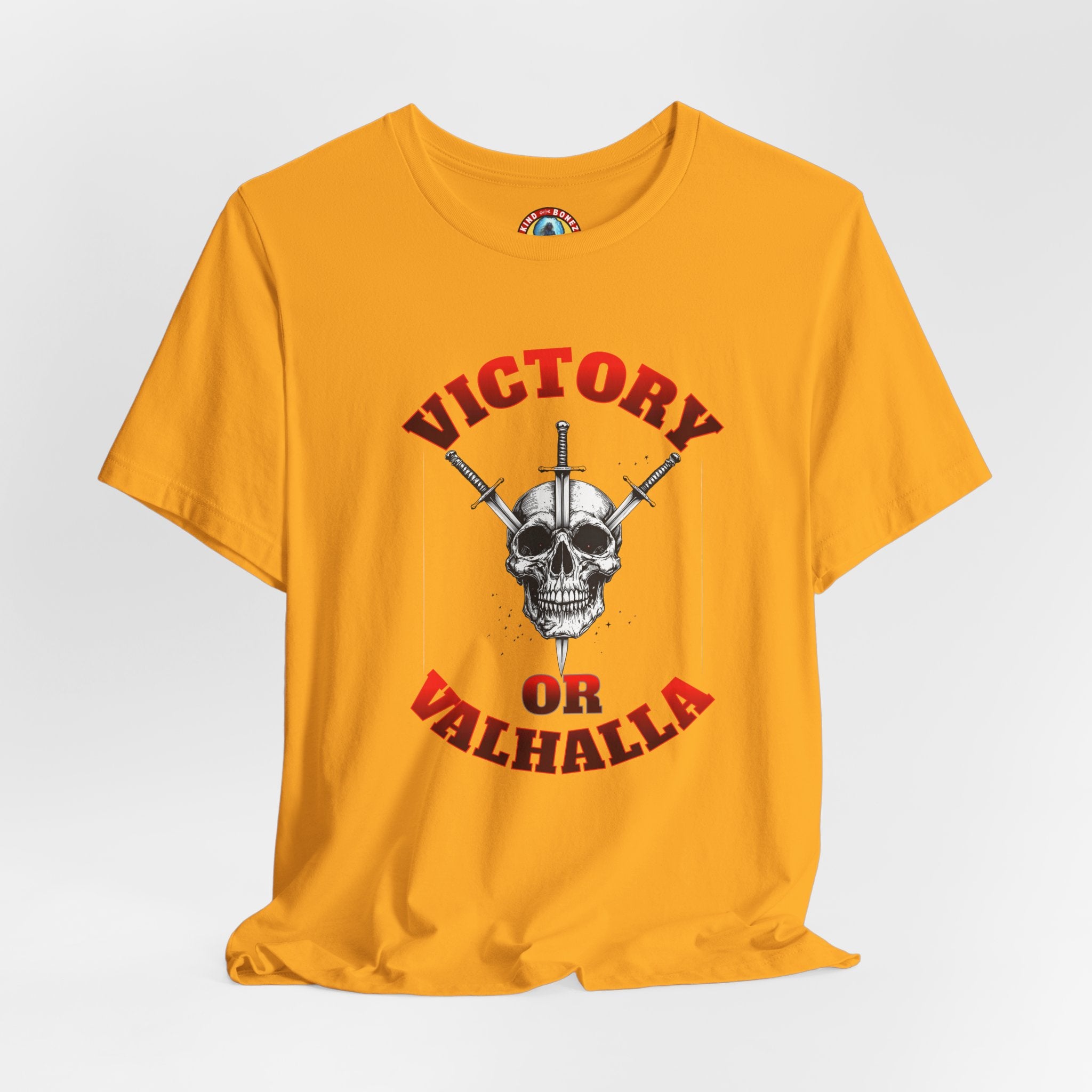 Victory or Valhalla Skull Tee | Viking - Crossed Swords T-Shirt