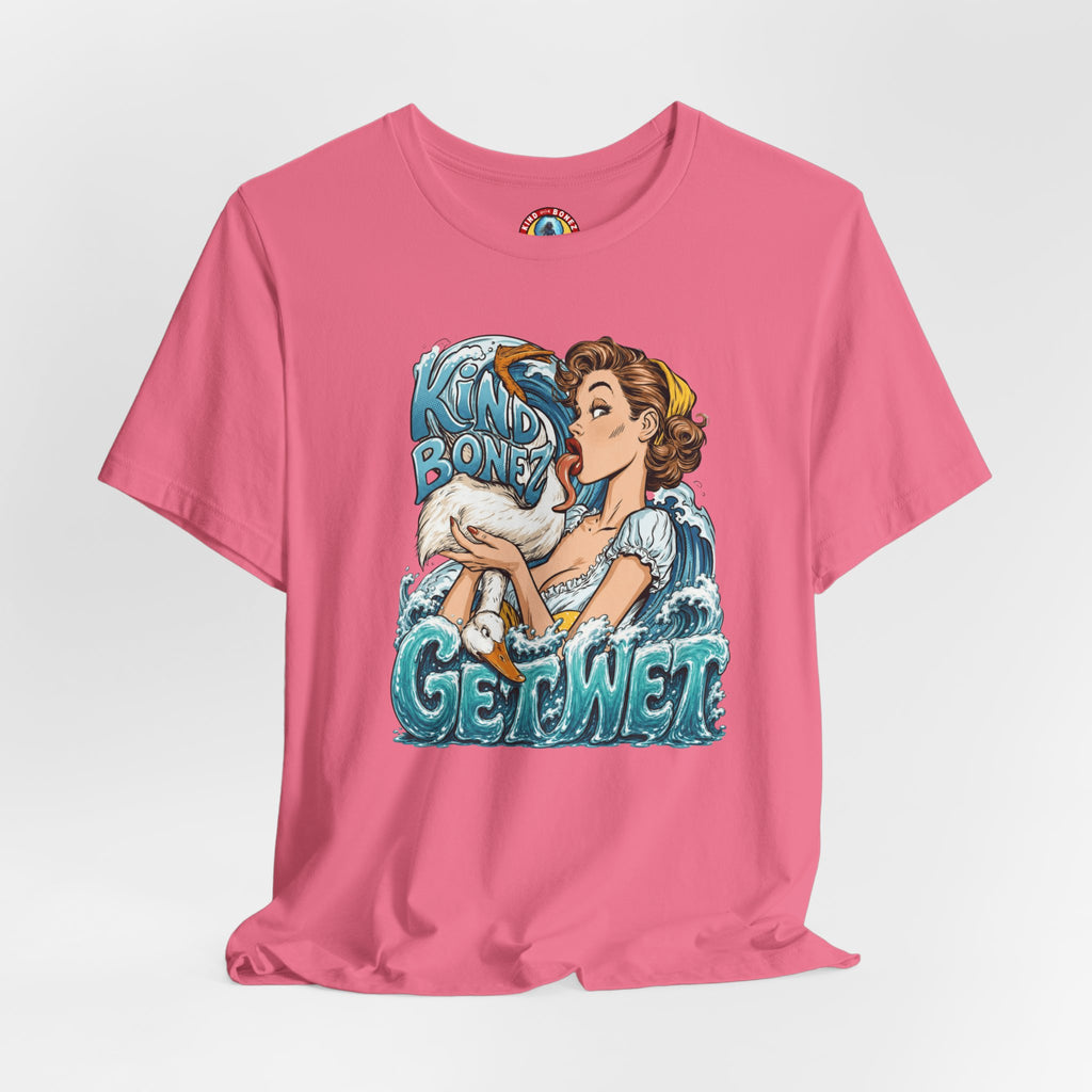 Kind Bonez - Get Wet Surf T-Shirt — Retro Pinup & Duck Graphic Tee