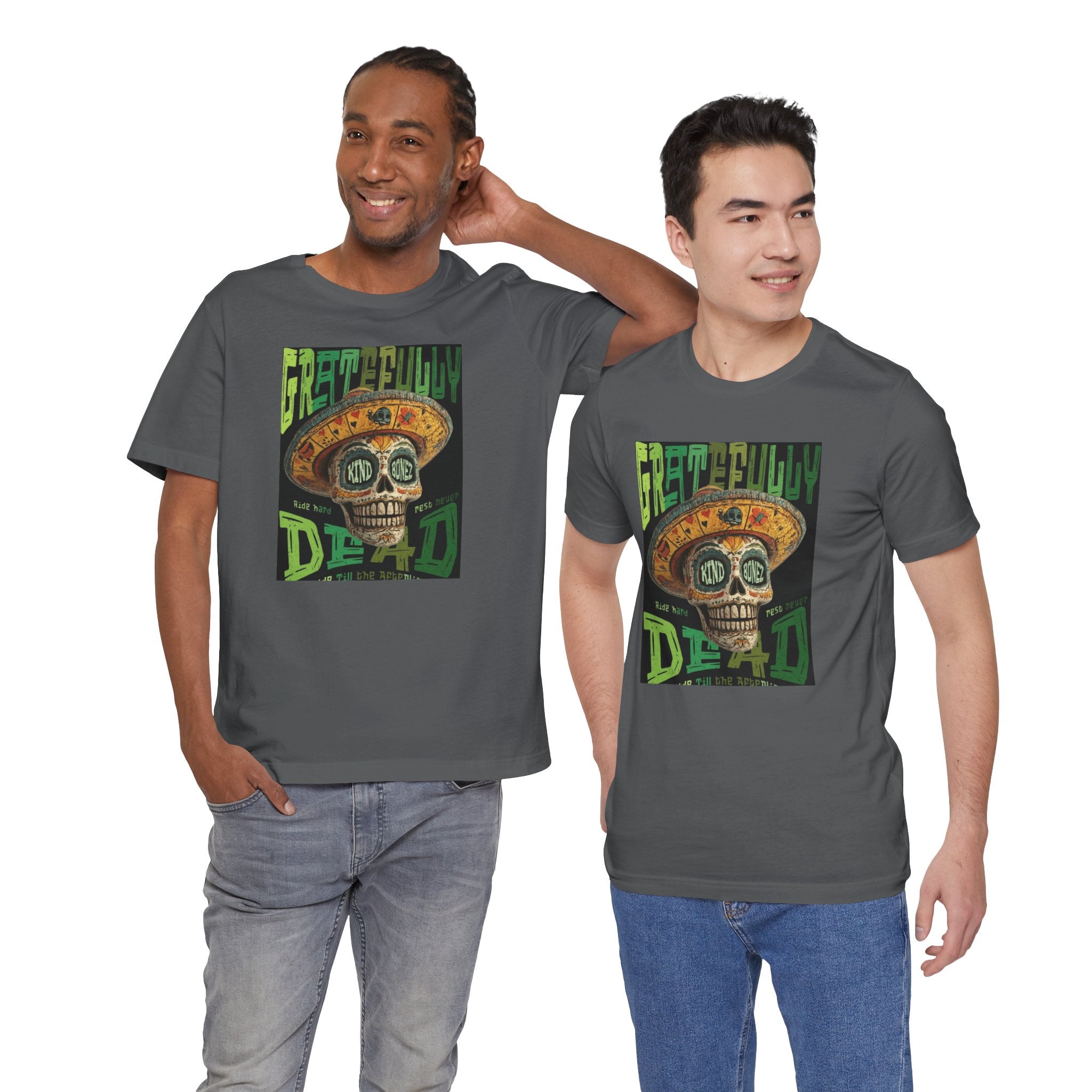 Gratefully Dead - Day of the Dead Skull Tee — Retro Mariachi Calavera Kind Bonez Graphic T-Shirt