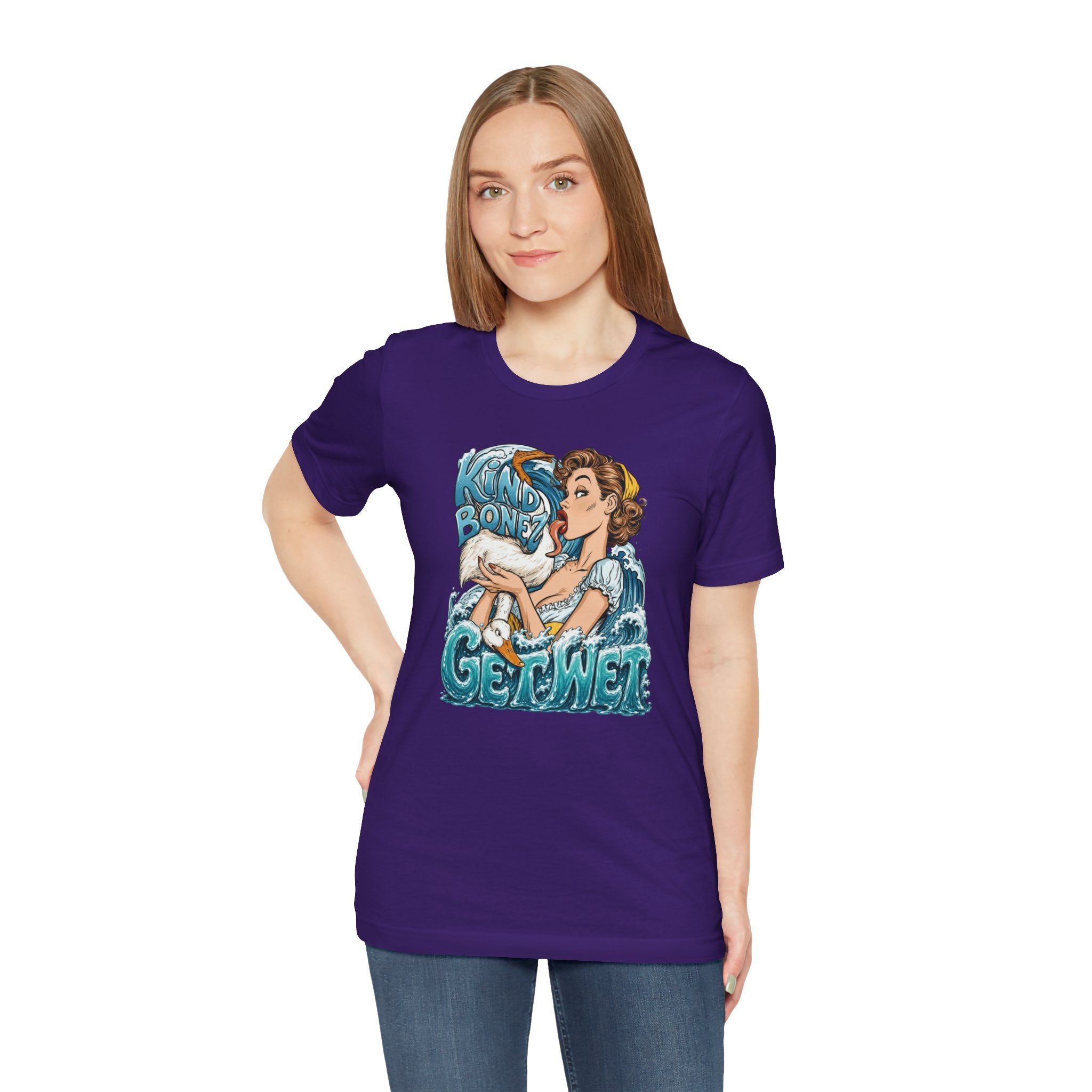 Kind Bonez - Get Wet Surf T-Shirt — Retro Pinup & Duck Graphic Tee
