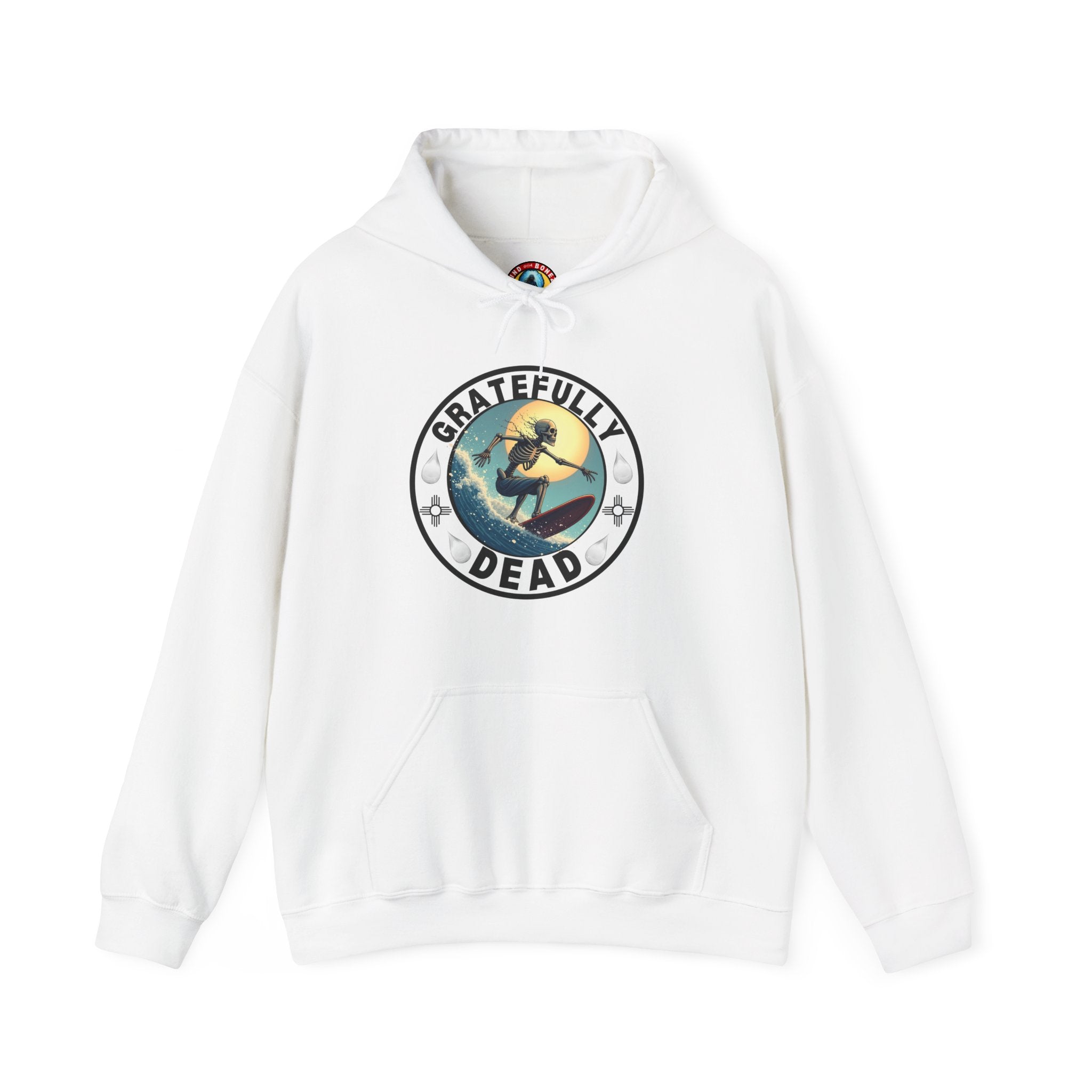 Gratefully Dead Hooded Sweatshirt — Vintage Surfing Skull Band Logo Hoodie