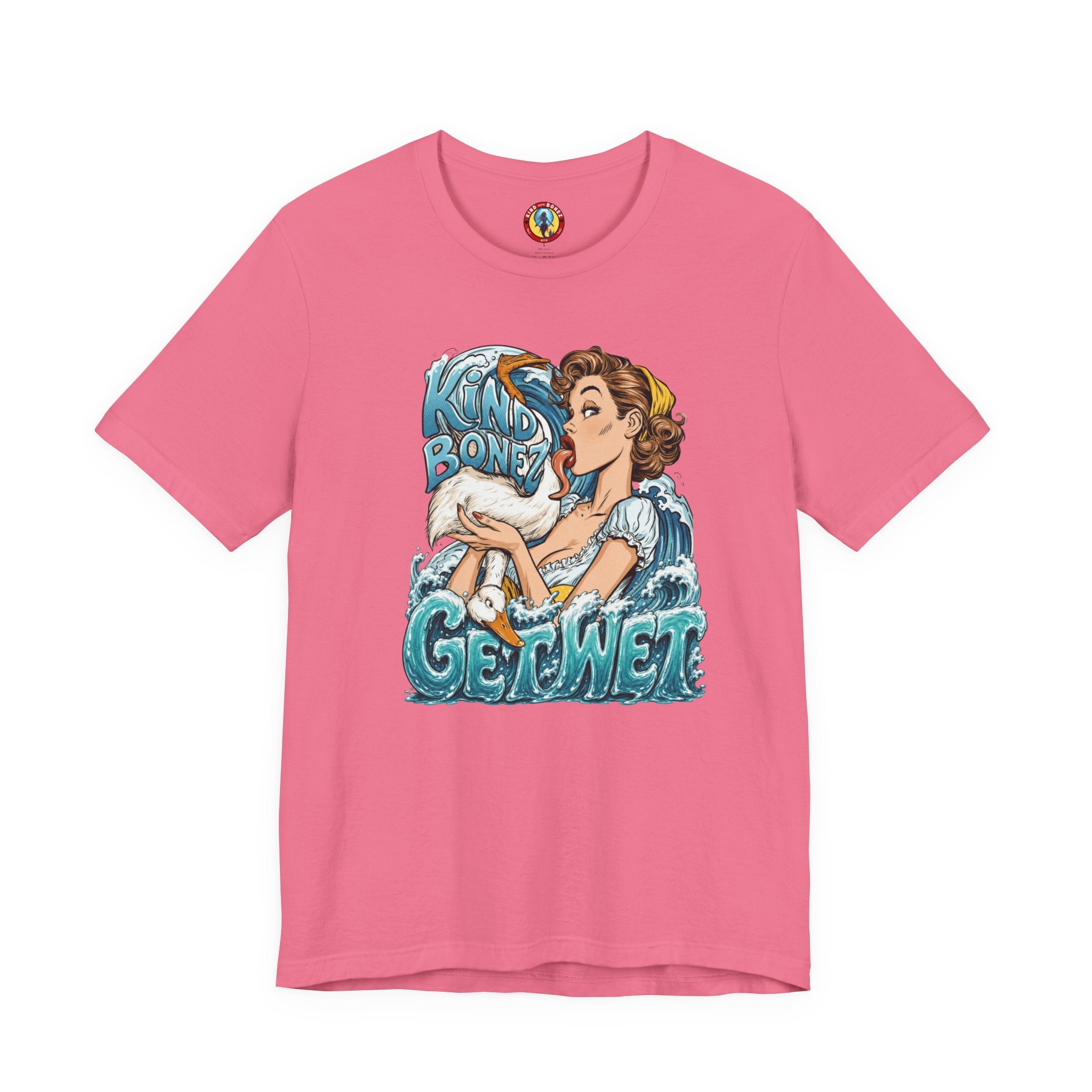 Kind Bonez - Get Wet Surf T-Shirt — Retro Pinup & Duck Graphic Tee