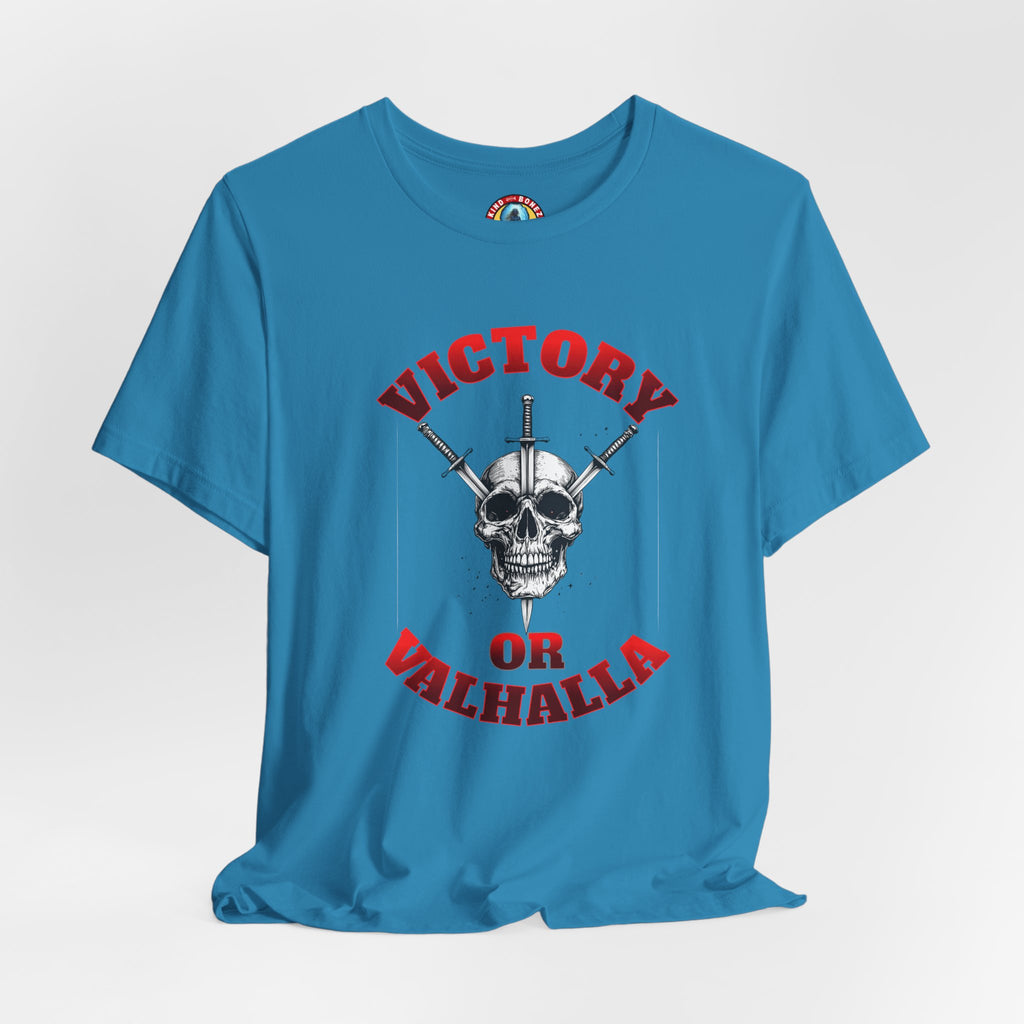 Victory or Valhalla Skull Tee | Viking - Crossed Swords T-Shirt