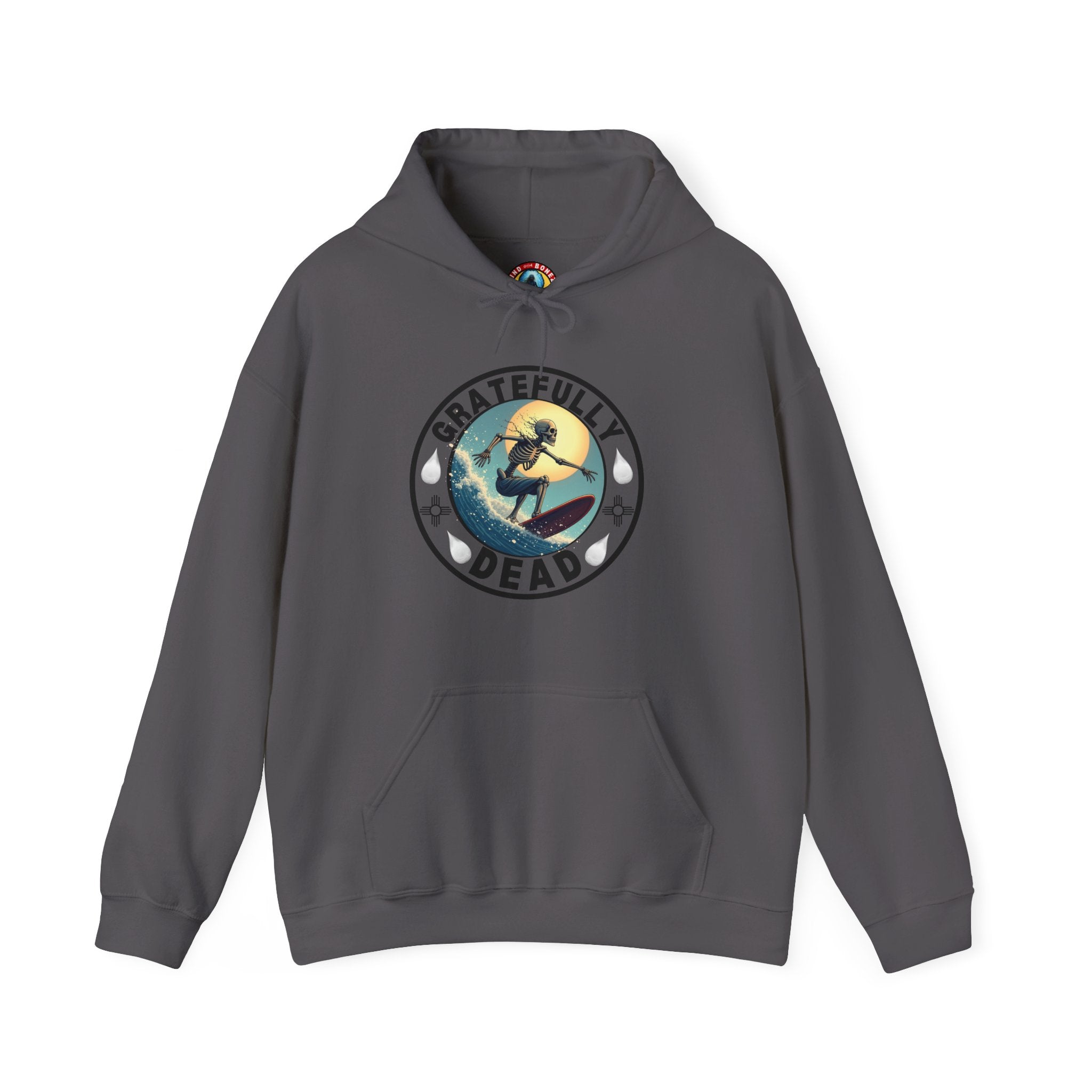 Gratefully Dead Hooded Sweatshirt — Vintage Surfing Skull Band Logo Hoodie