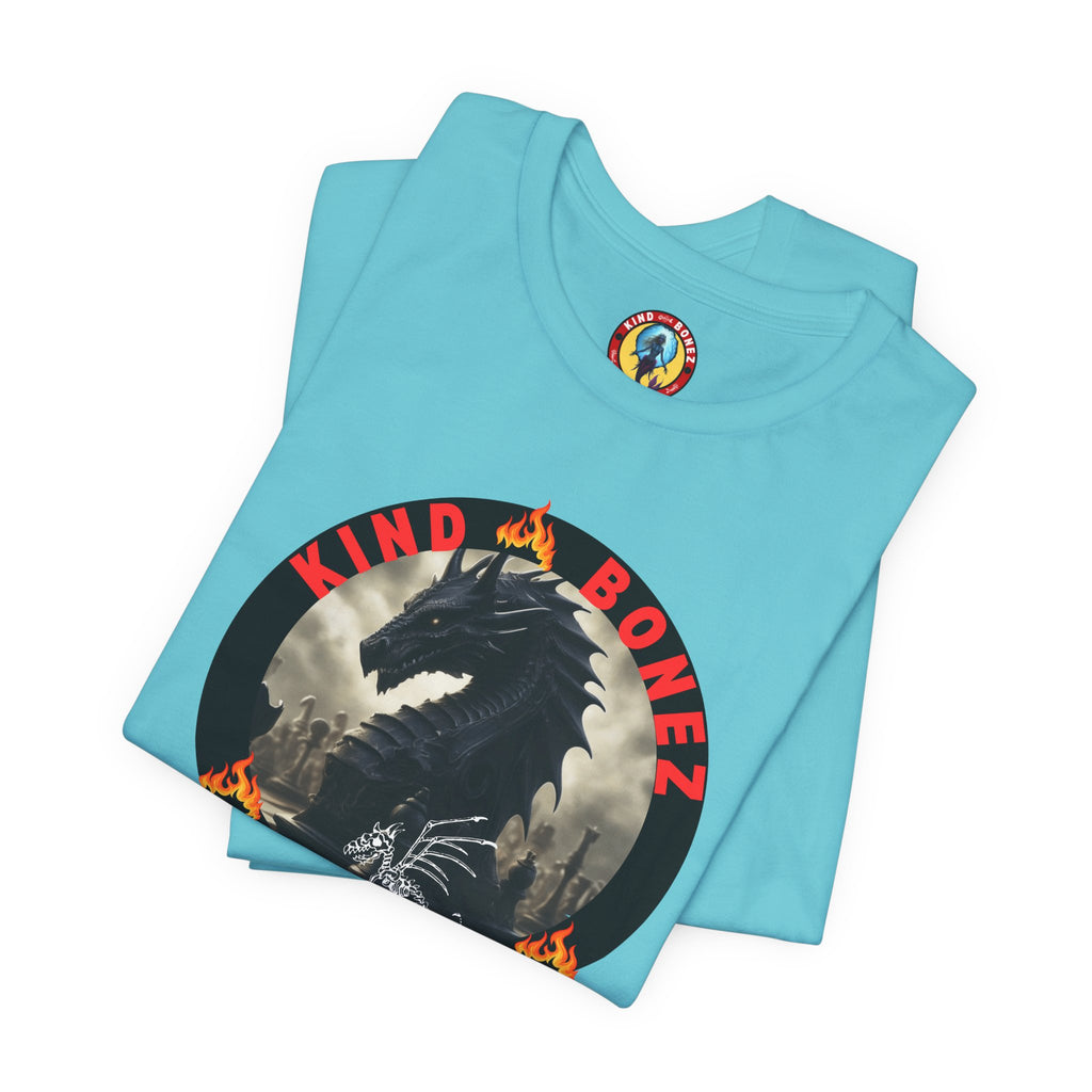 T-Shirt — 'Lind & Bonez' Dragon Skull Graphic Tee (Gothic Fantasy Band Style)