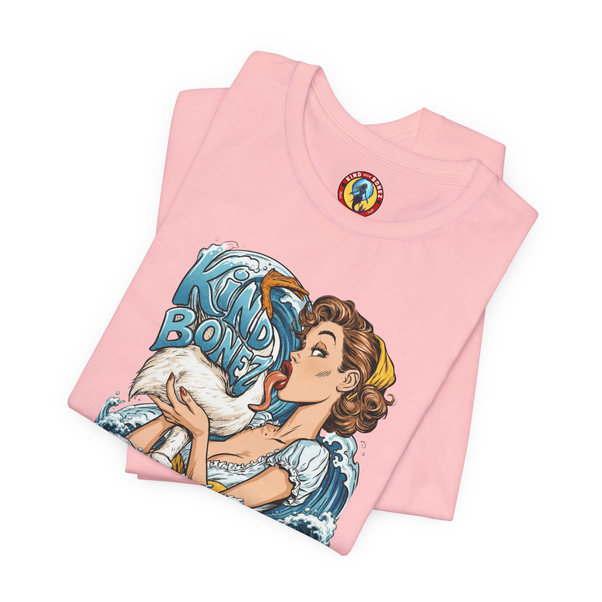 Kind Bonez - Get Wet Surf T-Shirt — Retro Pinup & Duck Graphic Tee