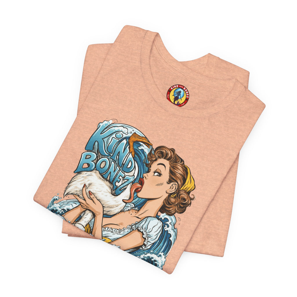 Kind Bonez - Get Wet Surf T-Shirt — Retro Pinup & Duck Graphic Tee