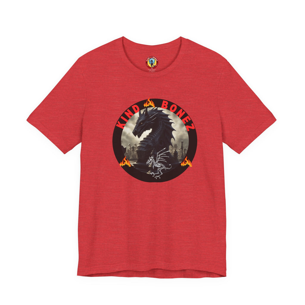 T-Shirt — 'Lind & Bonez' Dragon Skull Graphic Tee (Gothic Fantasy Band Style)