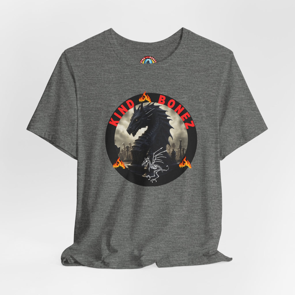 T-Shirt — 'Lind & Bonez' Dragon Skull Graphic Tee (Gothic Fantasy Band Style)
