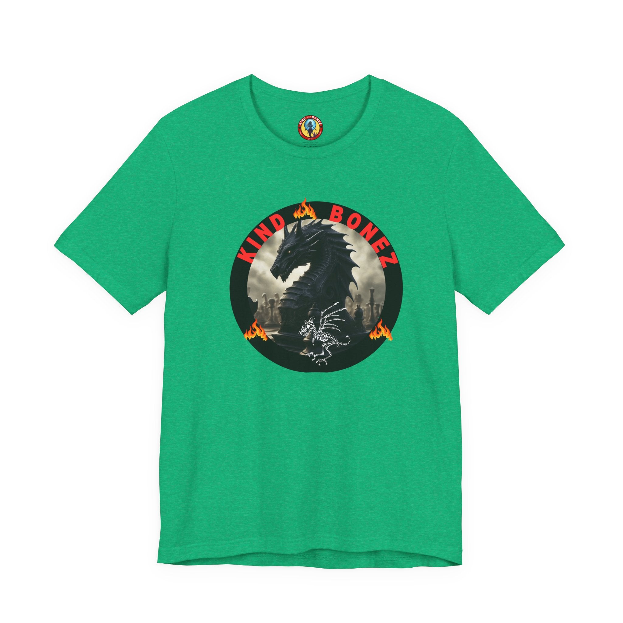 T-Shirt — 'Lind & Bonez' Dragon Skull Graphic Tee (Gothic Fantasy Band Style)