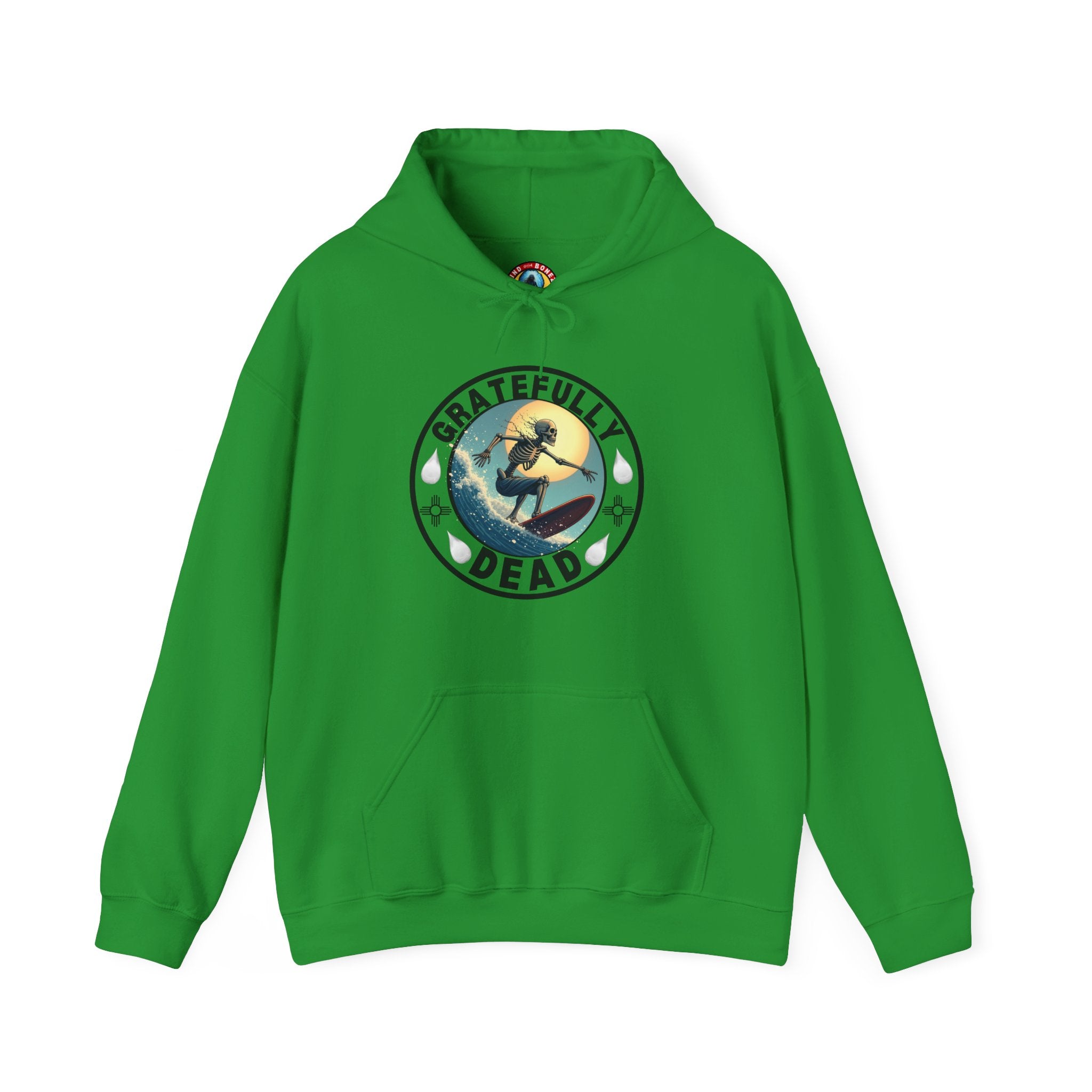 Gratefully Dead Hooded Sweatshirt — Vintage Surfing Skull Band Logo Hoodie