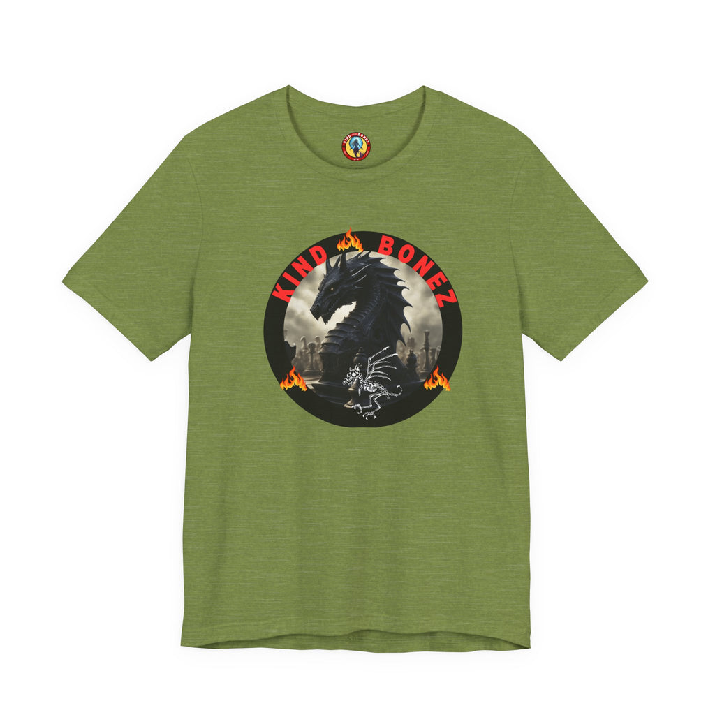 T-Shirt — 'Lind & Bonez' Dragon Skull Graphic Tee (Gothic Fantasy Band Style)