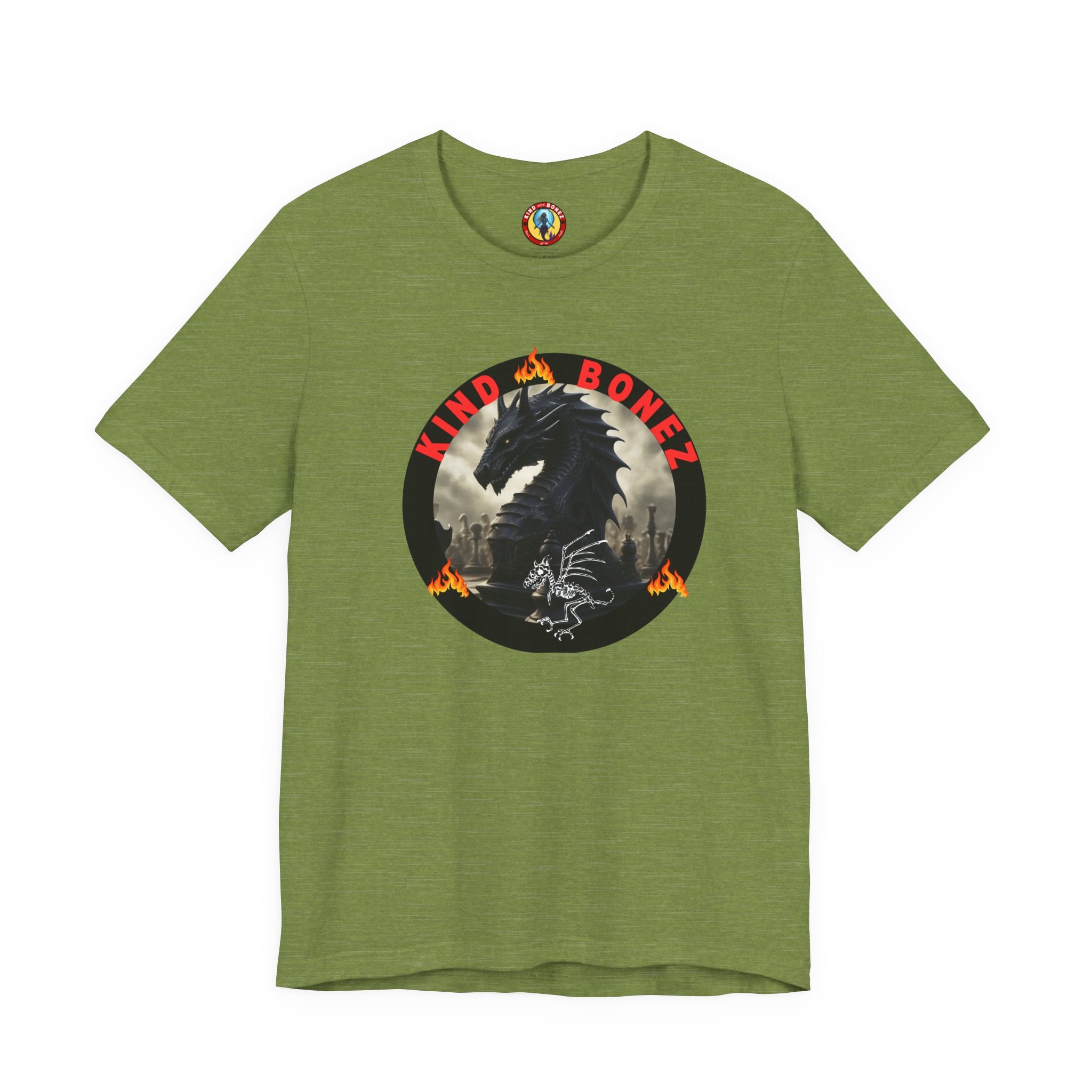 T-Shirt — 'Lind & Bonez' Dragon Skull Graphic Tee (Gothic Fantasy Band Style)