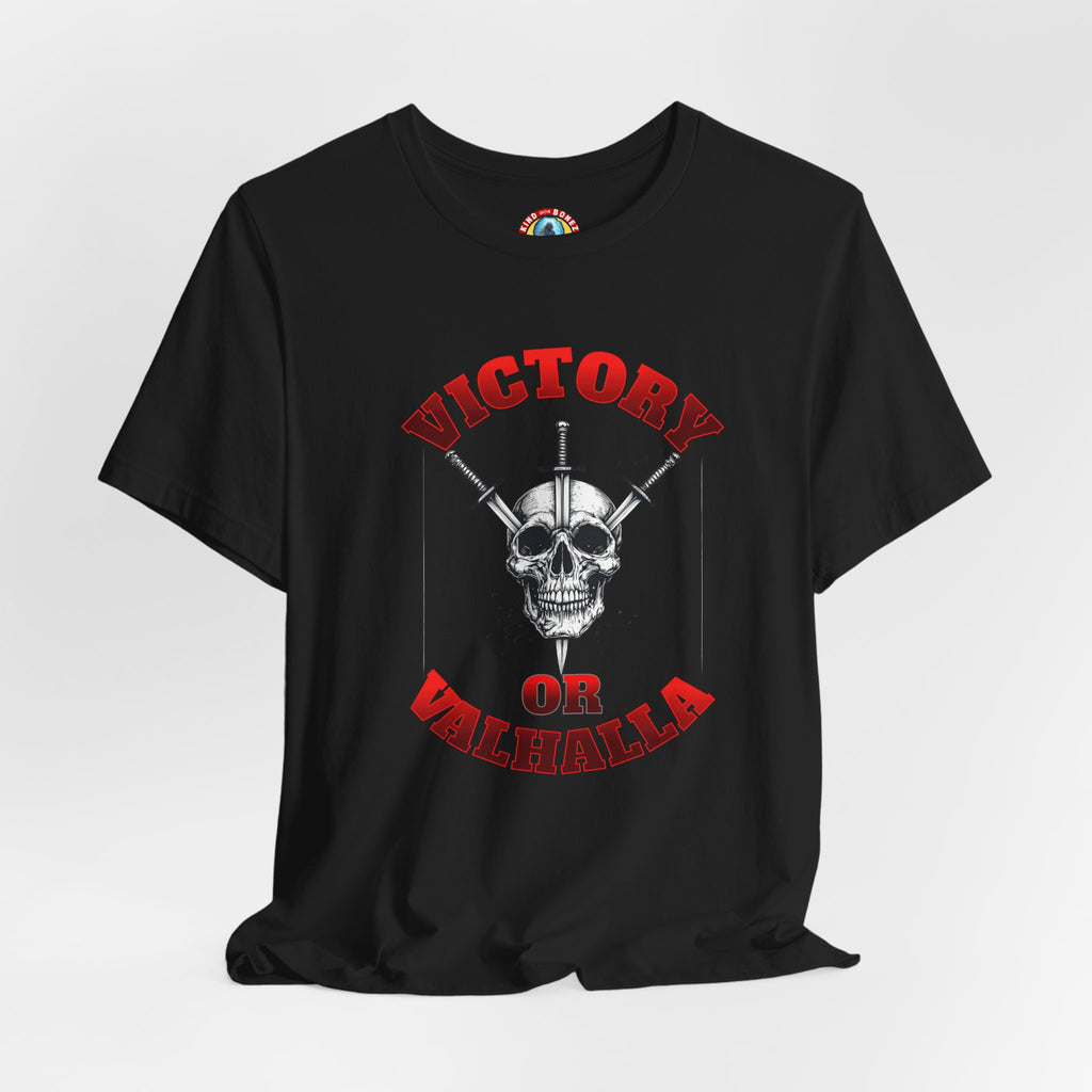 Victory or Valhalla Skull Tee | Viking - Crossed Swords T-Shirt