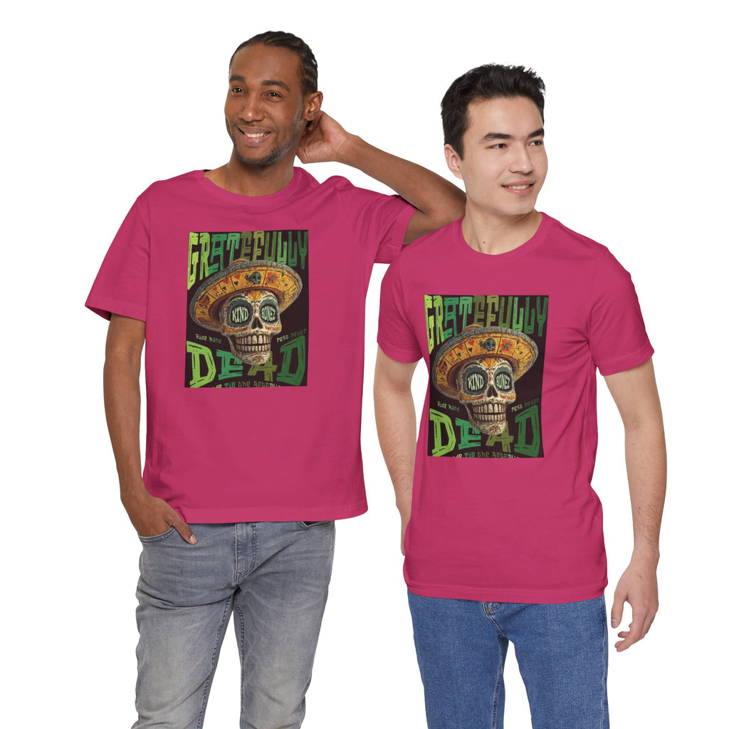 Gratefully Dead - Day of the Dead Skull Tee — Retro Mariachi Calavera Kind Bonez Graphic T-Shirt