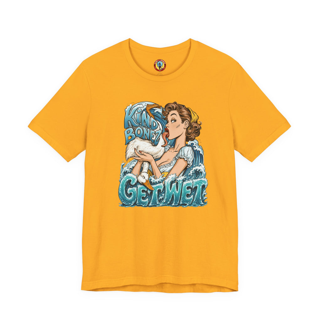 Kind Bonez - Get Wet Surf T-Shirt — Retro Pinup & Duck Graphic Tee