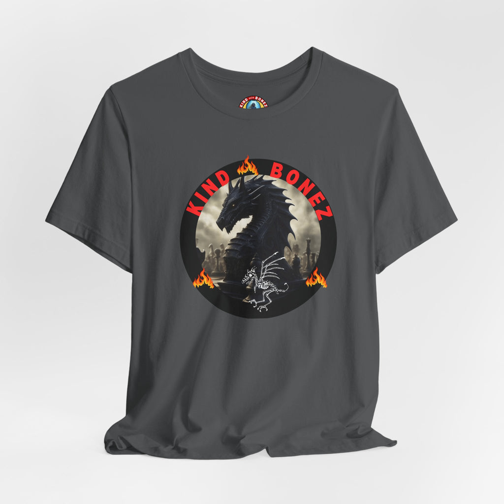 T-Shirt — 'Lind & Bonez' Dragon Skull Graphic Tee (Gothic Fantasy Band Style)