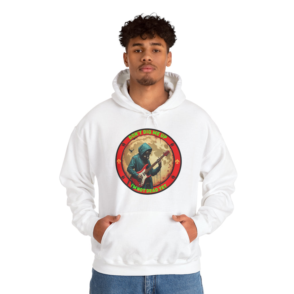 Zombie Rock Hoodie — "Don't Dig me Up, I'm not Dead Yet" Retro Graphic