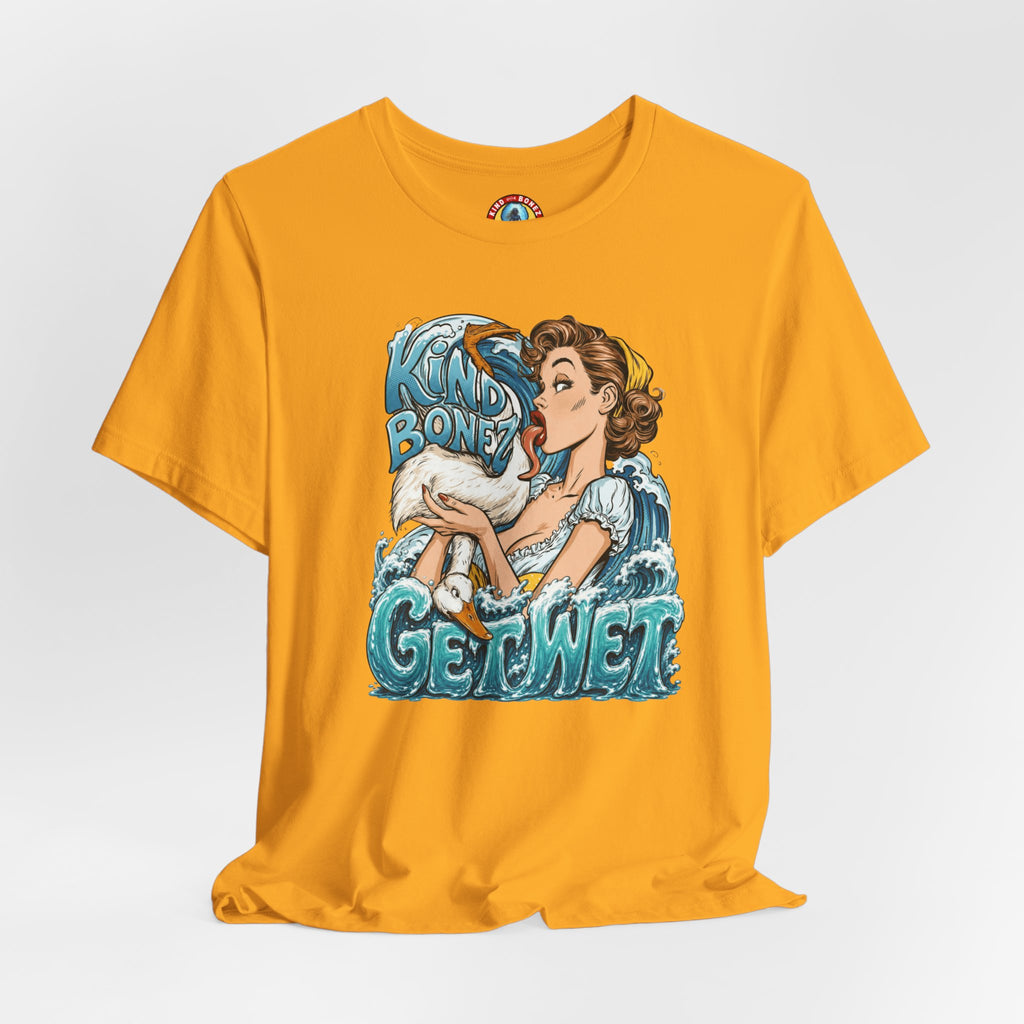 Kind Bonez - Get Wet Surf T-Shirt — Retro Pinup & Duck Graphic Tee
