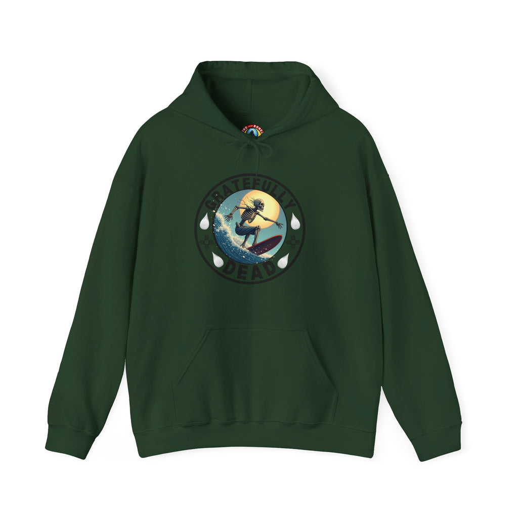 Gratefully Dead Hooded Sweatshirt — Vintage Surfing Skull Band Logo Hoodie