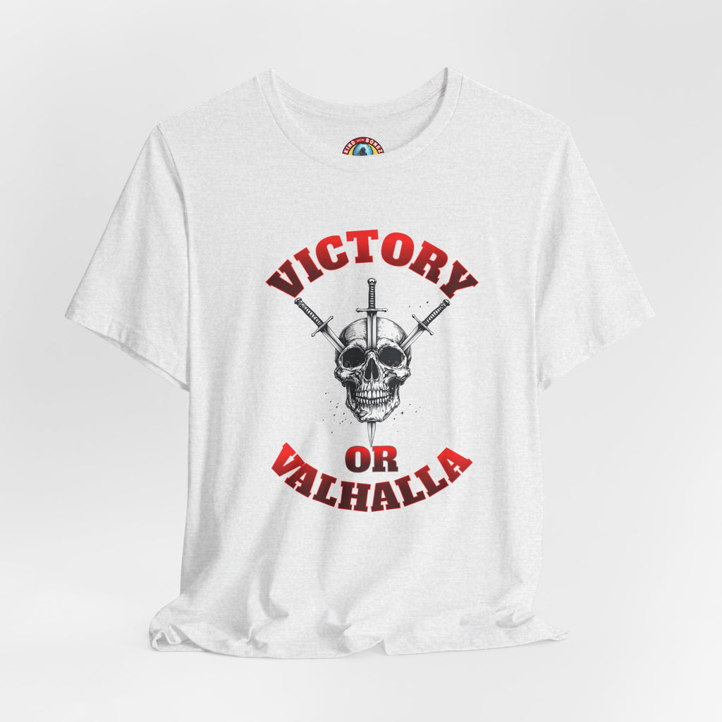 Victory or Valhalla Skull Tee | Viking - Crossed Swords T-Shirt