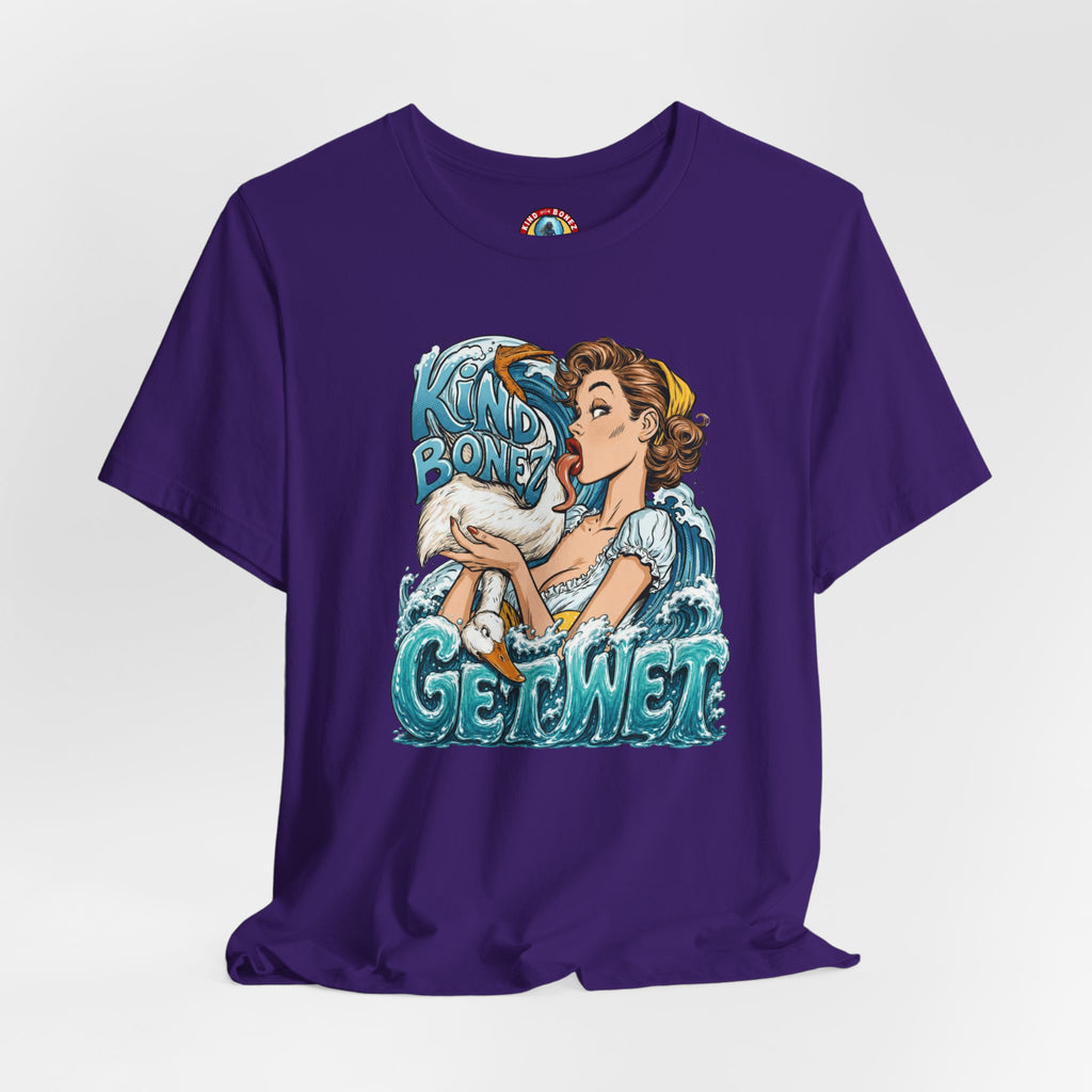 Kind Bonez - Get Wet Surf T-Shirt — Retro Pinup & Duck Graphic Tee