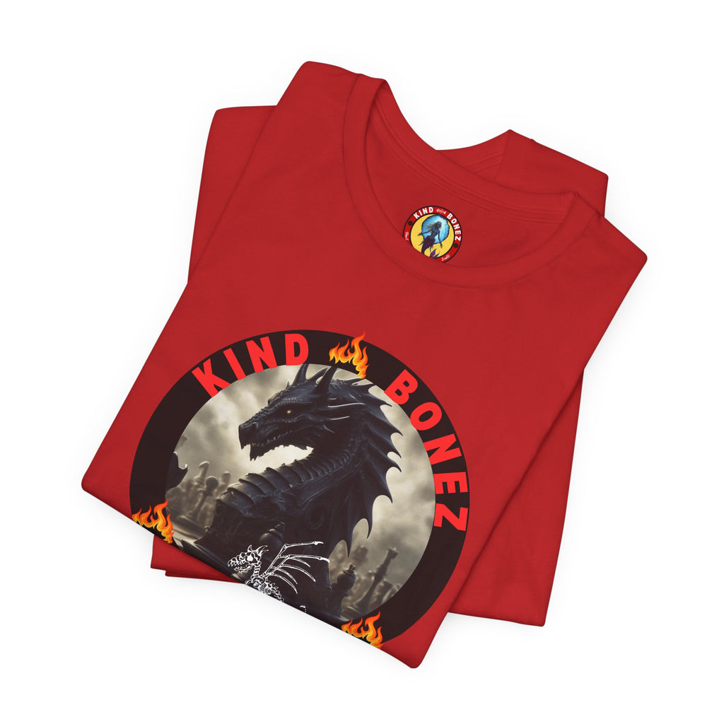 T-Shirt — 'Lind & Bonez' Dragon Skull Graphic Tee (Gothic Fantasy Band Style)