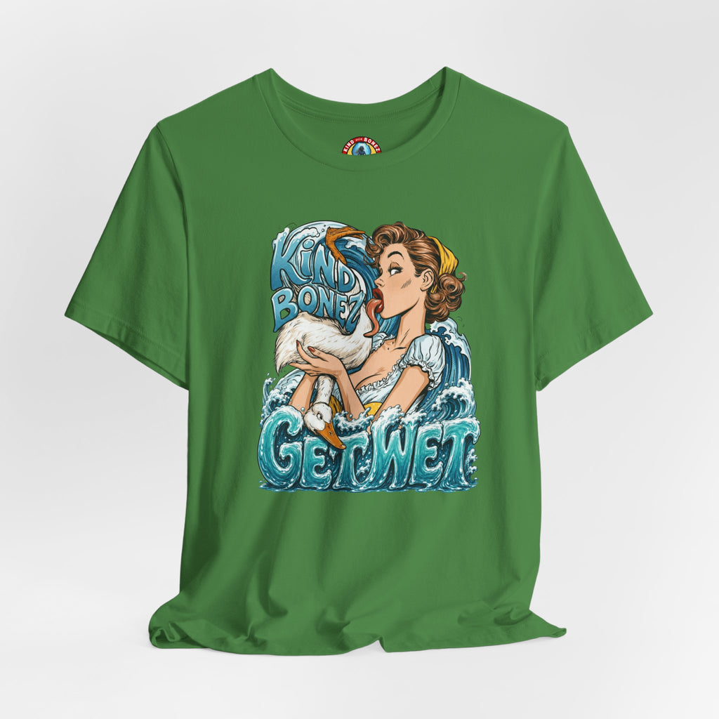 Kind Bonez - Get Wet Surf T-Shirt — Retro Pinup & Duck Graphic Tee