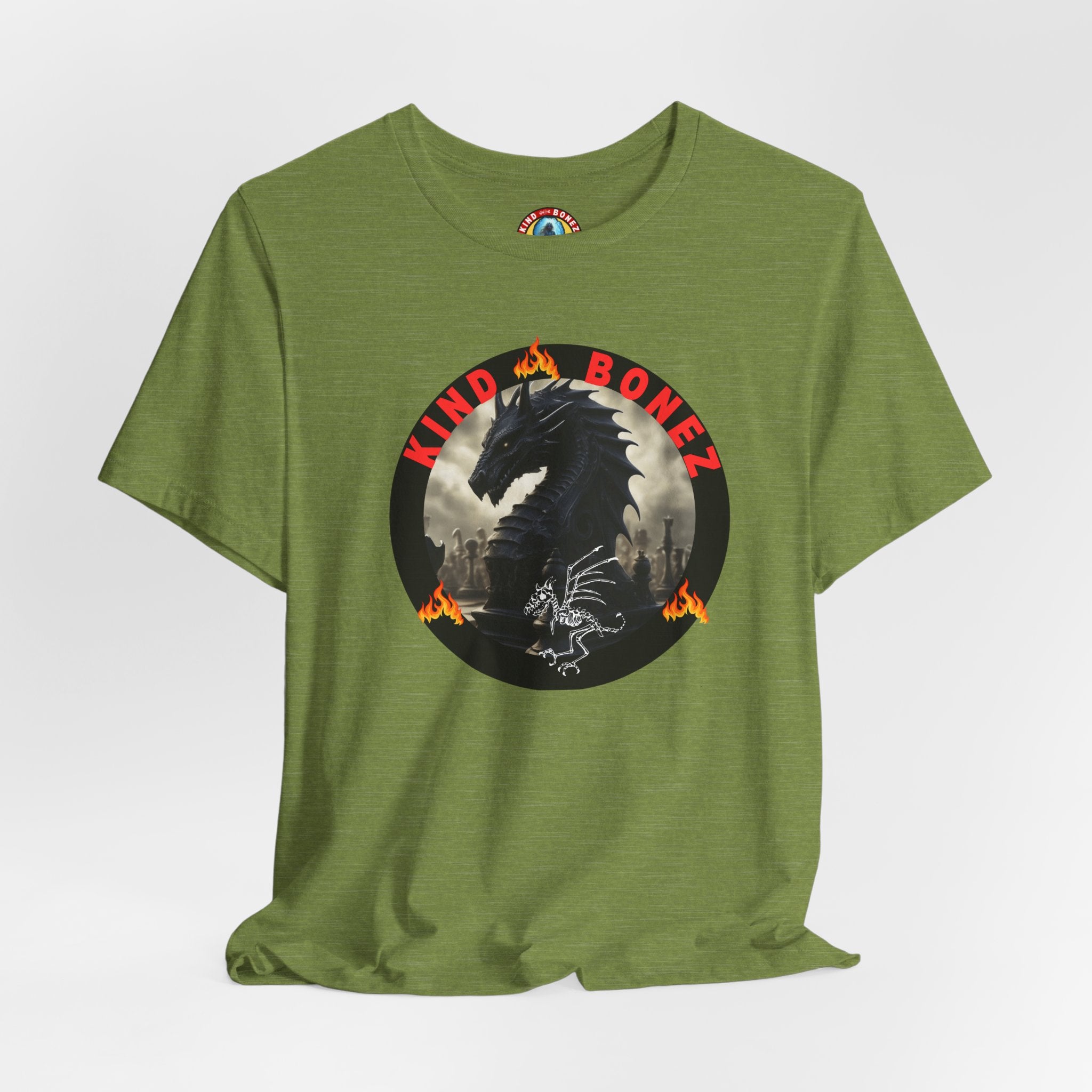 T-Shirt — 'Lind & Bonez' Dragon Skull Graphic Tee (Gothic Fantasy Band Style)