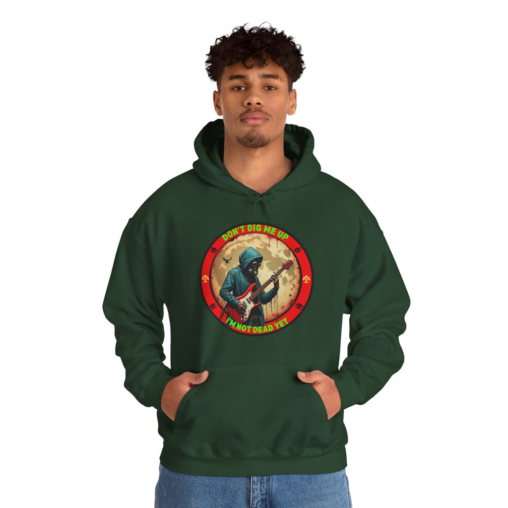 Zombie Rock Hoodie — "Don't Dig me Up, I'm not Dead Yet" Retro Graphic