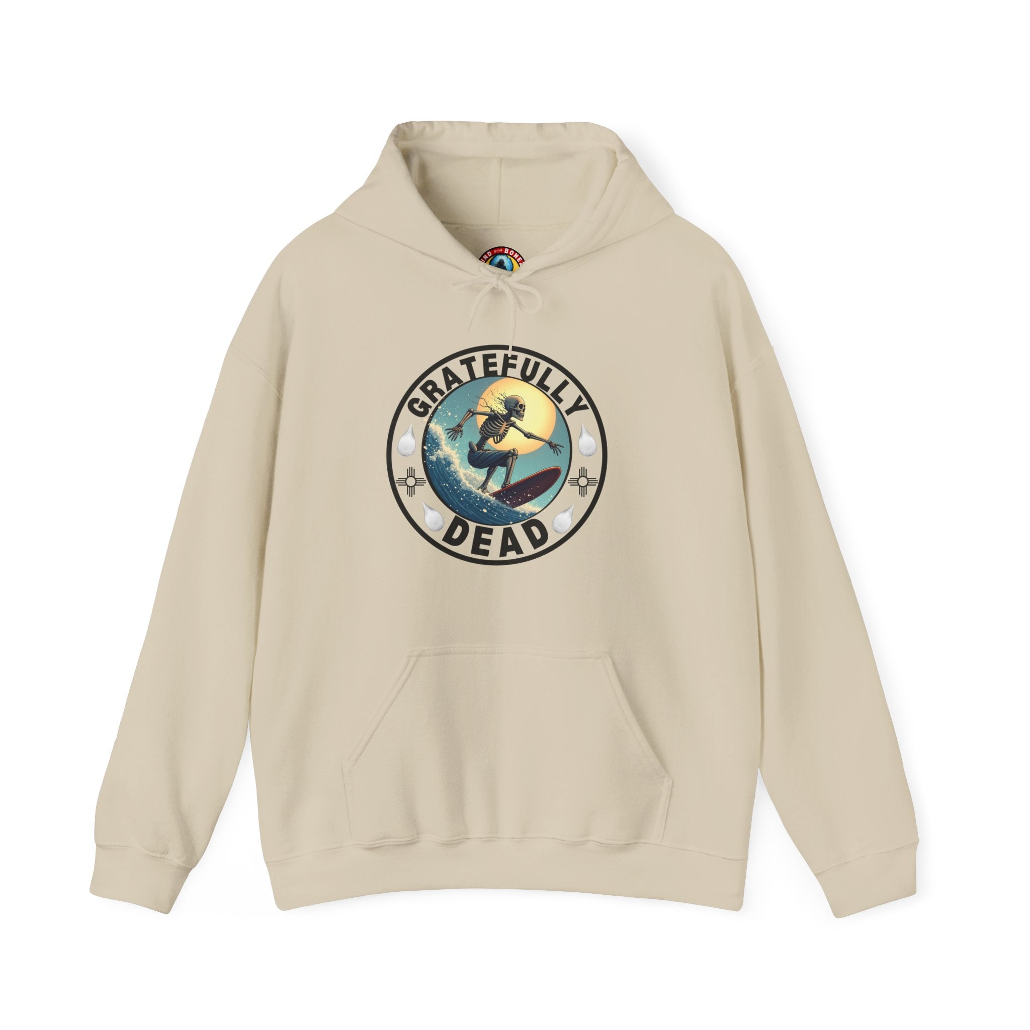 Gratefully Dead Hooded Sweatshirt — Vintage Surfing Skull Band Logo Hoodie