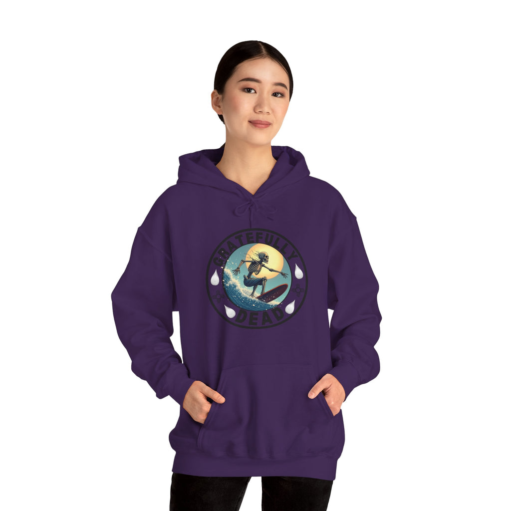 Gratefully Dead Hooded Sweatshirt — Vintage Surfing Skull Band Logo Hoodie