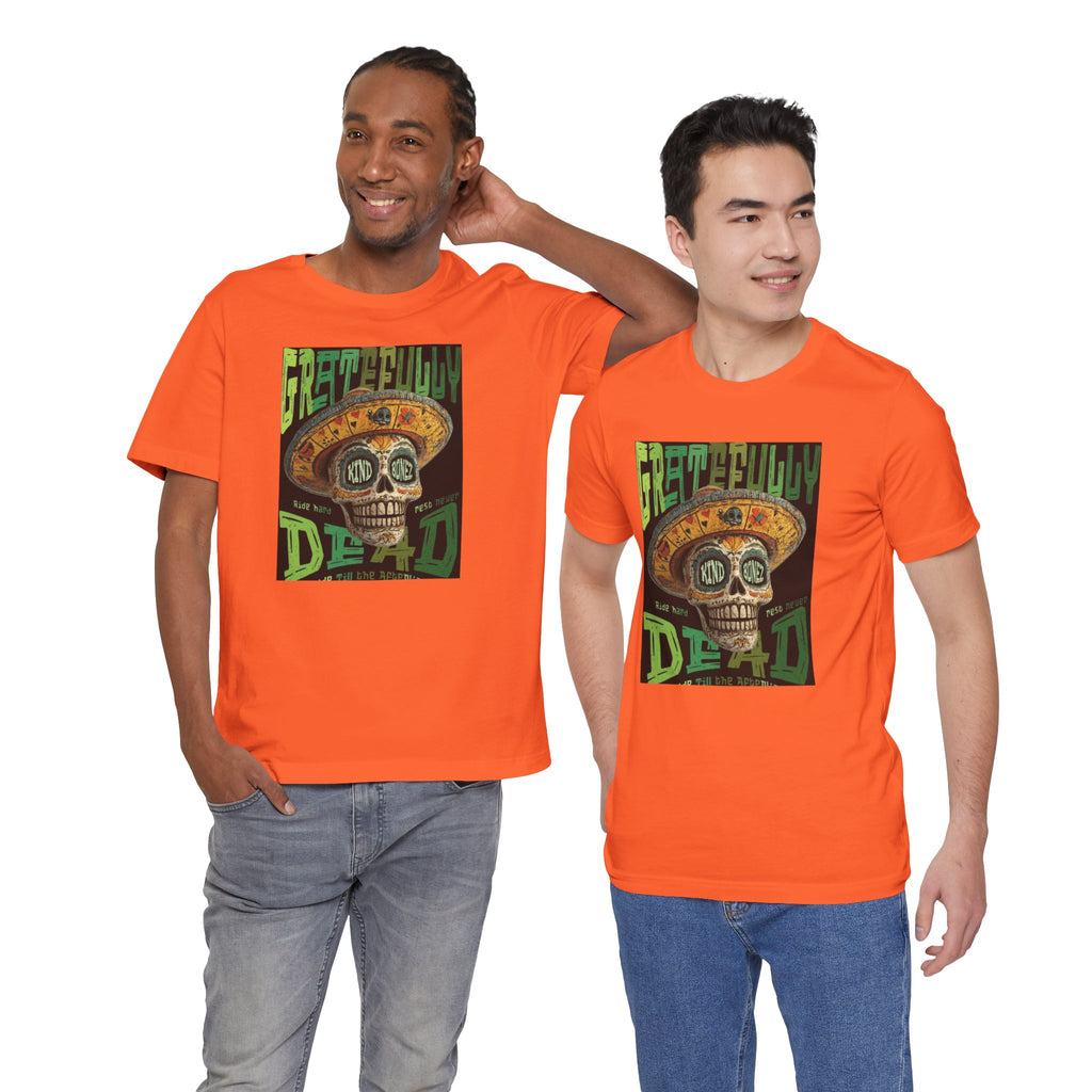 Gratefully Dead - Day of the Dead Skull Tee — Retro Mariachi Calavera Kind Bonez Graphic T-Shirt