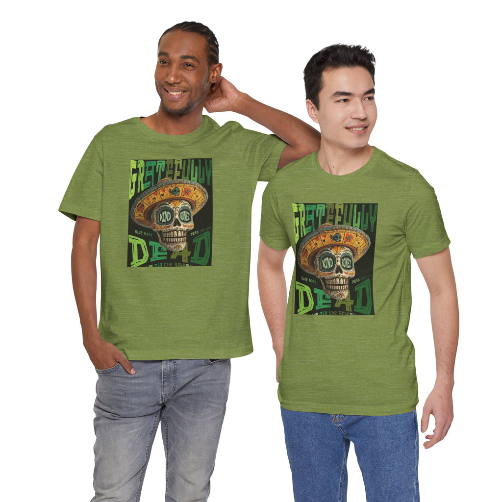 Gratefully Dead - Day of the Dead Skull Tee — Retro Mariachi Calavera Kind Bonez Graphic T-Shirt