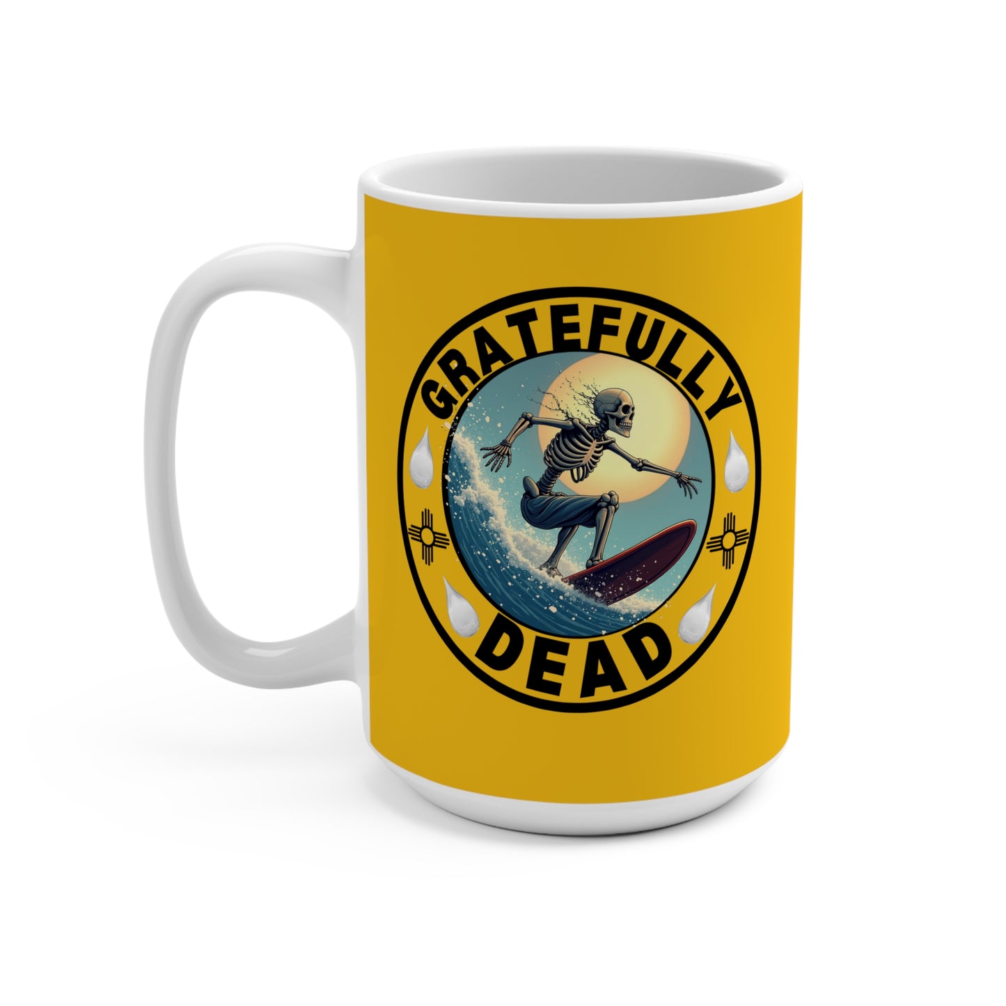 Gratefully Dead Skeleton Surfing - Coffee Mug 15oz