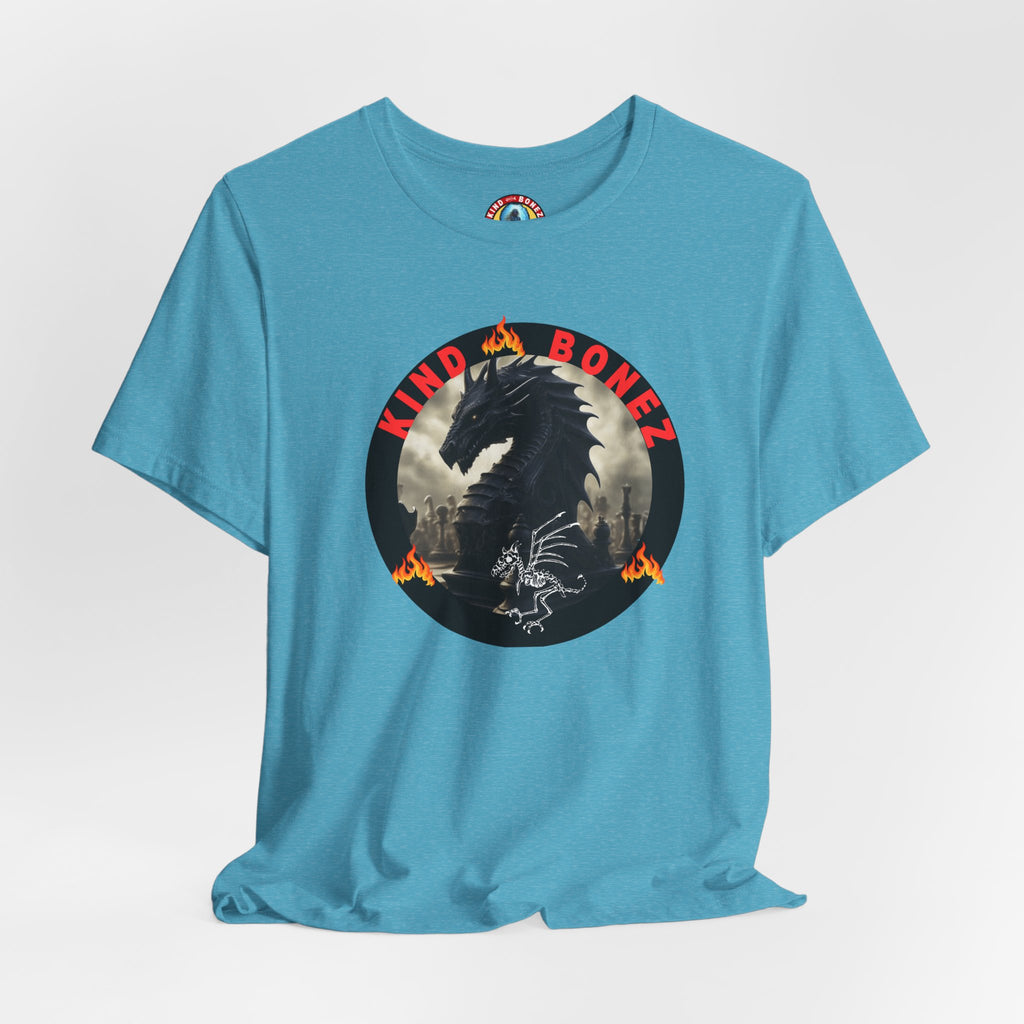 T-Shirt — 'Lind & Bonez' Dragon Skull Graphic Tee (Gothic Fantasy Band Style)