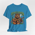Peaceful Warrior Bear Guitar Tee — Retro Hippie Music Graphic T-Shirt