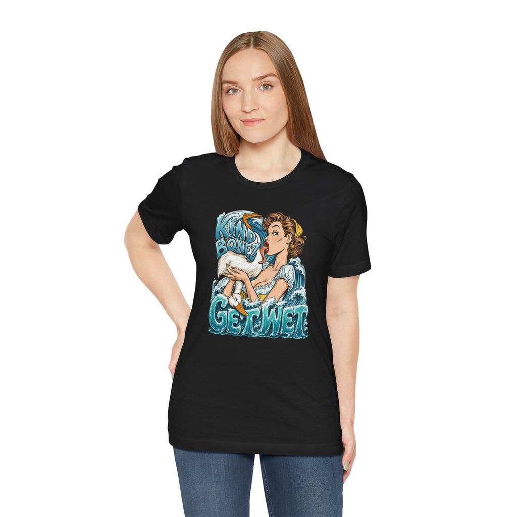 Kind Bonez - Get Wet Surf T-Shirt — Retro Pinup & Duck Graphic Tee