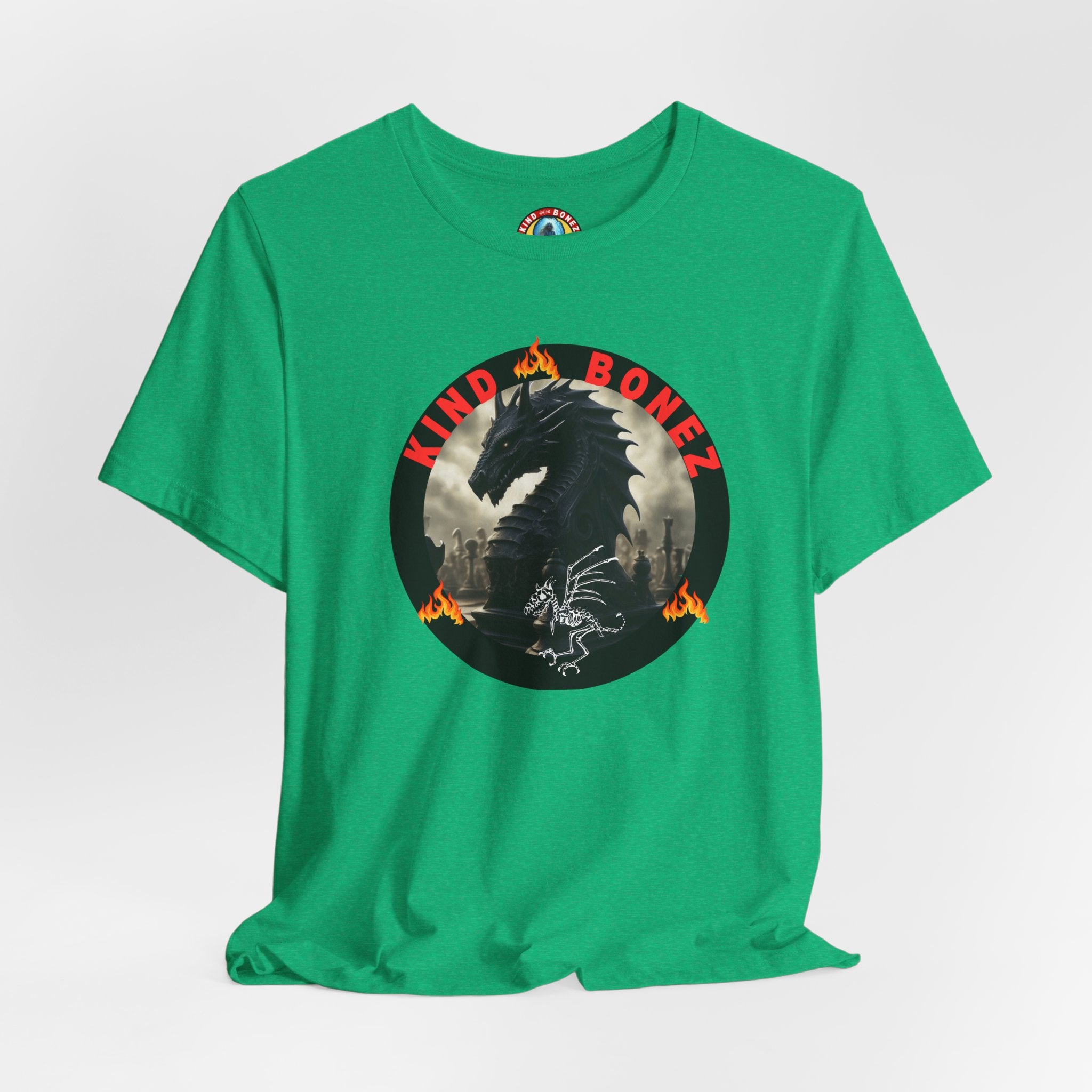 T-Shirt — 'Lind & Bonez' Dragon Skull Graphic Tee (Gothic Fantasy Band Style)