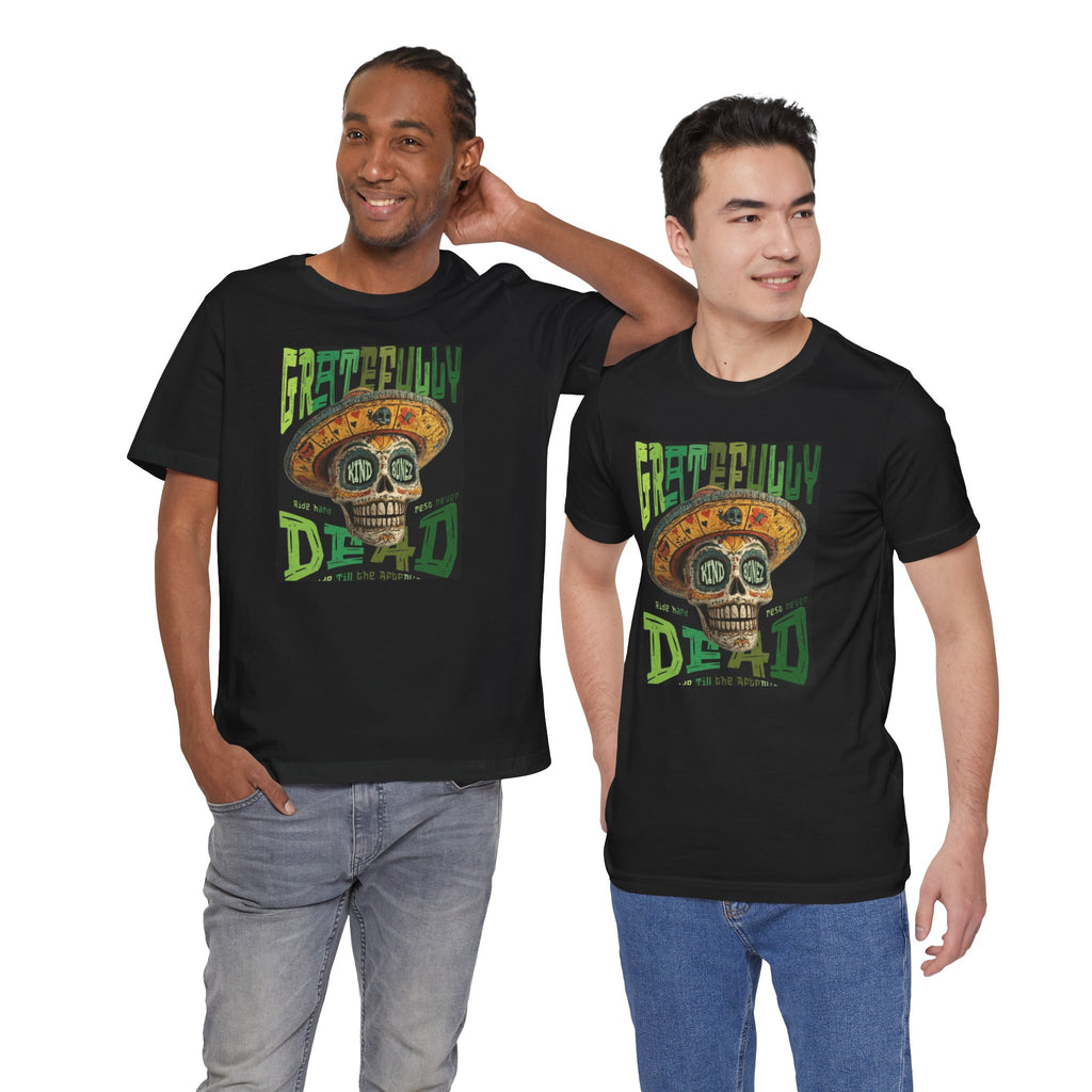 Gratefully Dead - Day of the Dead Skull Tee — Retro Mariachi Calavera Kind Bonez Graphic T-Shirt