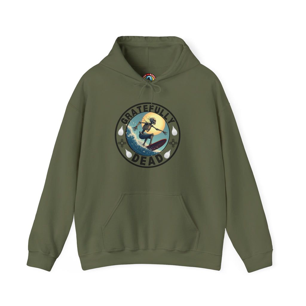 Gratefully Dead Hooded Sweatshirt — Vintage Surfing Skull Band Logo Hoodie