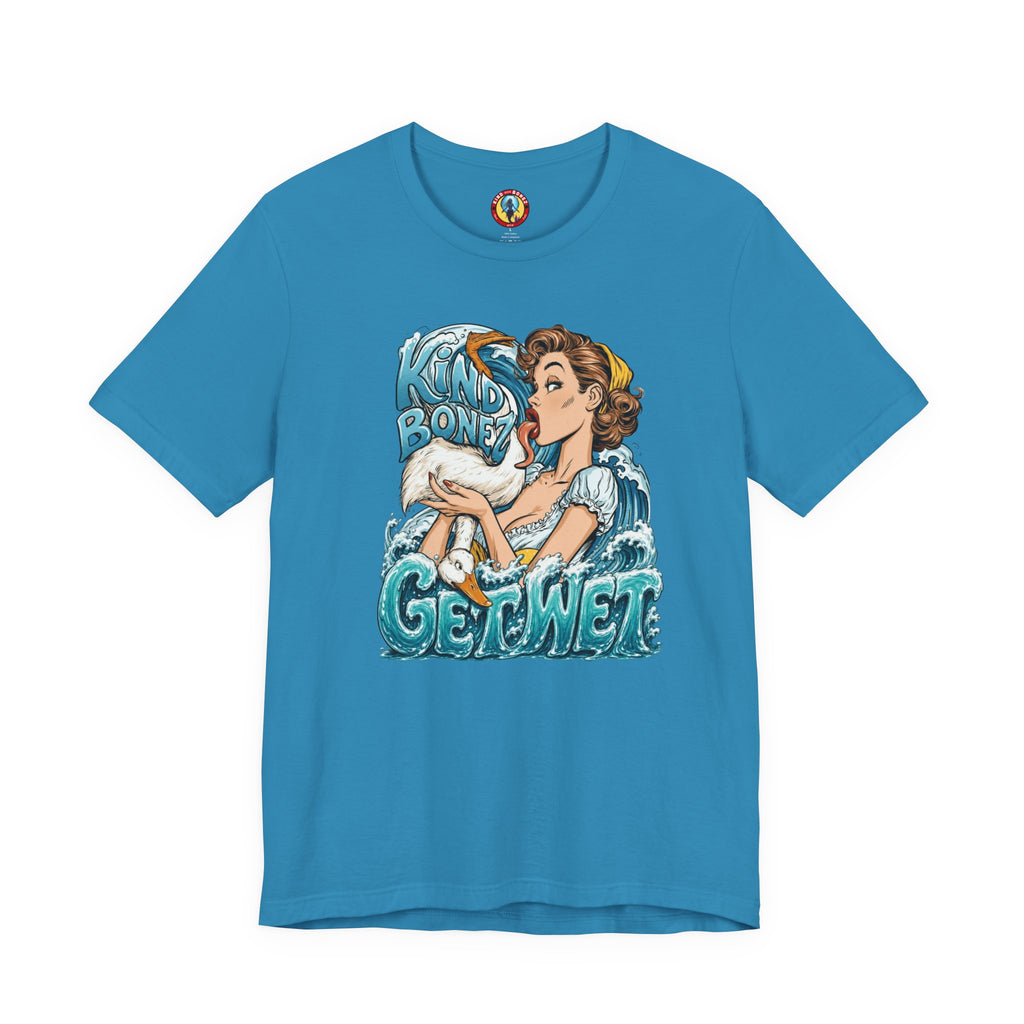 Kind Bonez - Get Wet Surf T-Shirt — Retro Pinup & Duck Graphic Tee