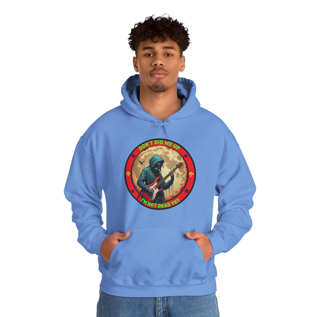 Zombie Rock Hoodie — "Don't Dig me Up, I'm not Dead Yet" Retro Graphic