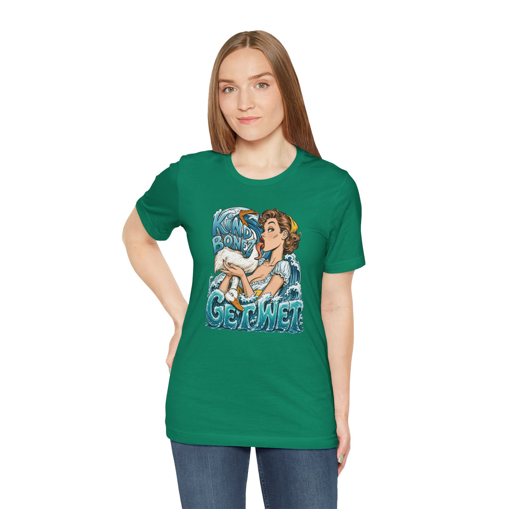Kind Bonez - Get Wet Surf T-Shirt — Retro Pinup & Duck Graphic Tee
