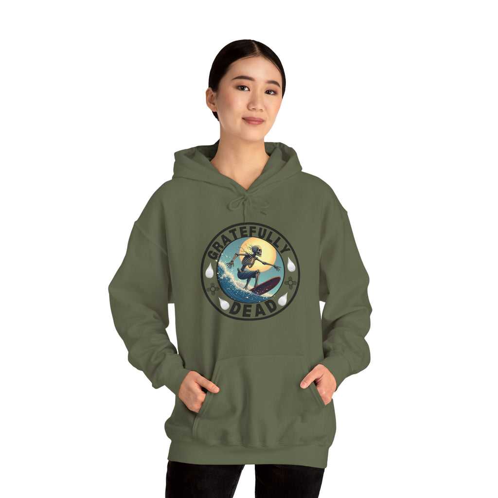 Gratefully Dead Hooded Sweatshirt — Vintage Surfing Skull Band Logo Hoodie