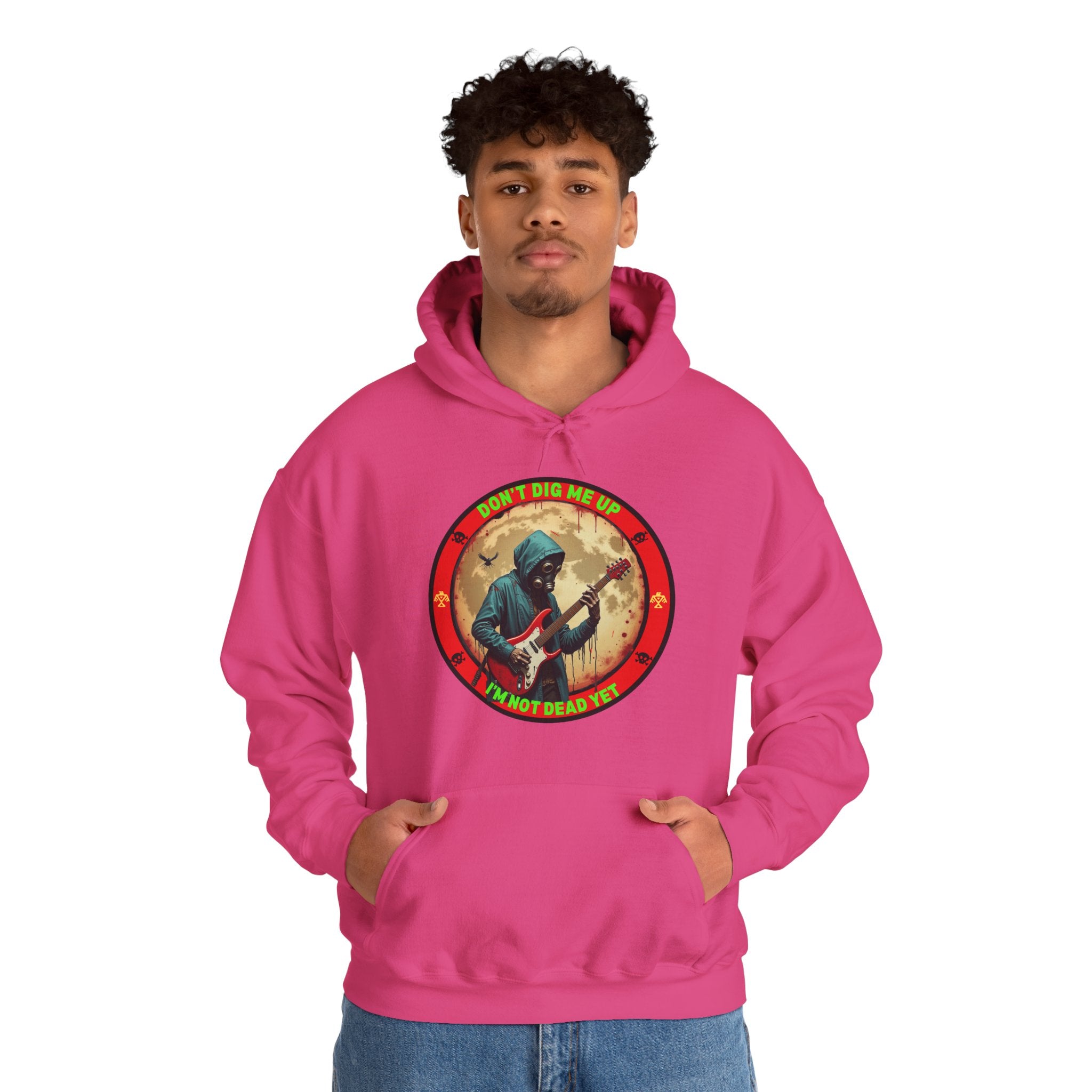 Zombie Rock Hoodie — "Don't Dig me Up, I'm not Dead Yet" Retro Graphic