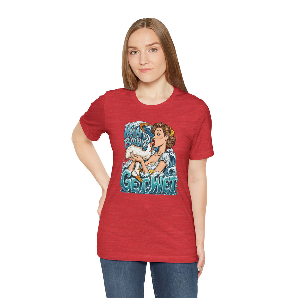 Kind Bonez - Get Wet Surf T-Shirt — Retro Pinup & Duck Graphic Tee