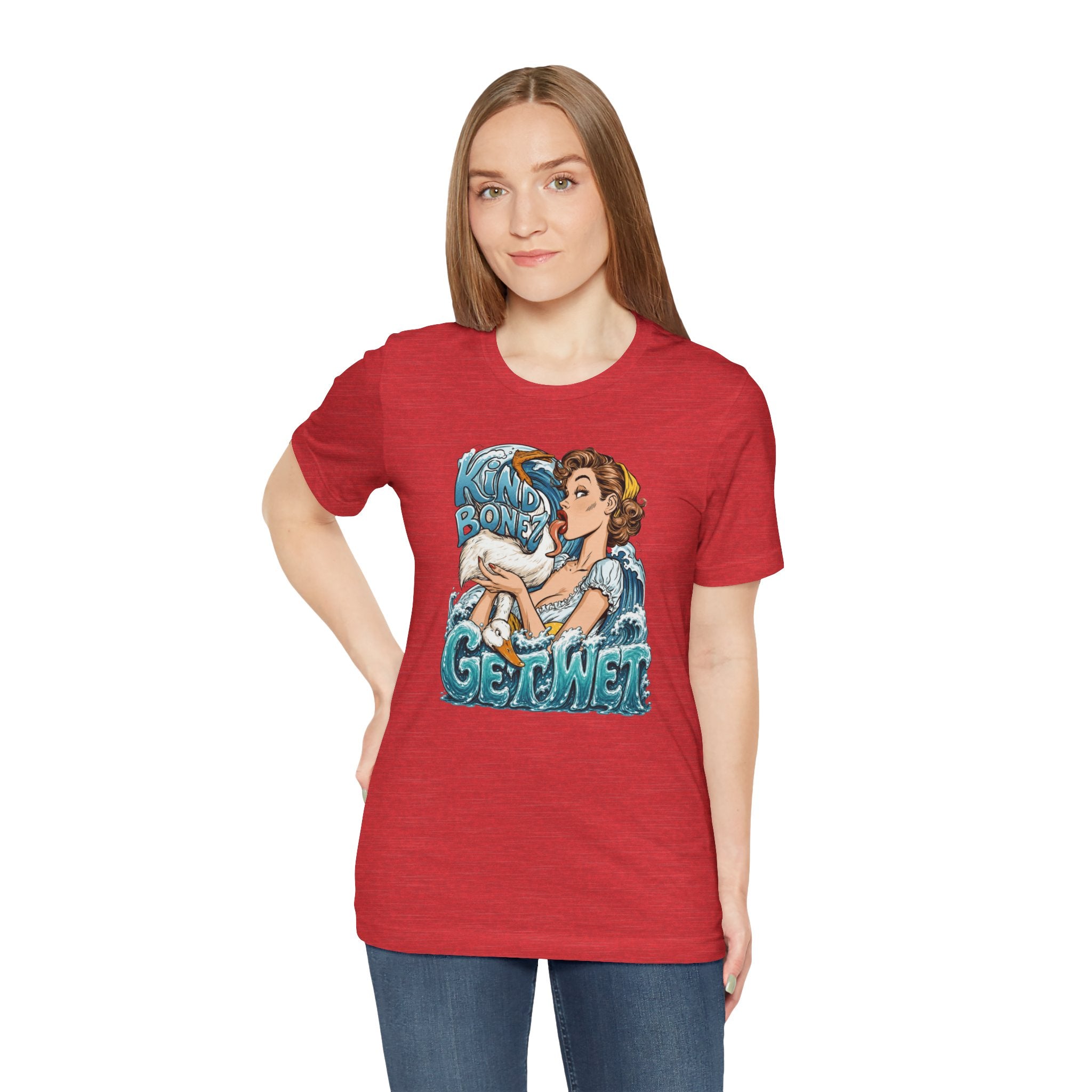 Kind Bonez - Get Wet Surf T-Shirt — Retro Pinup & Duck Graphic Tee